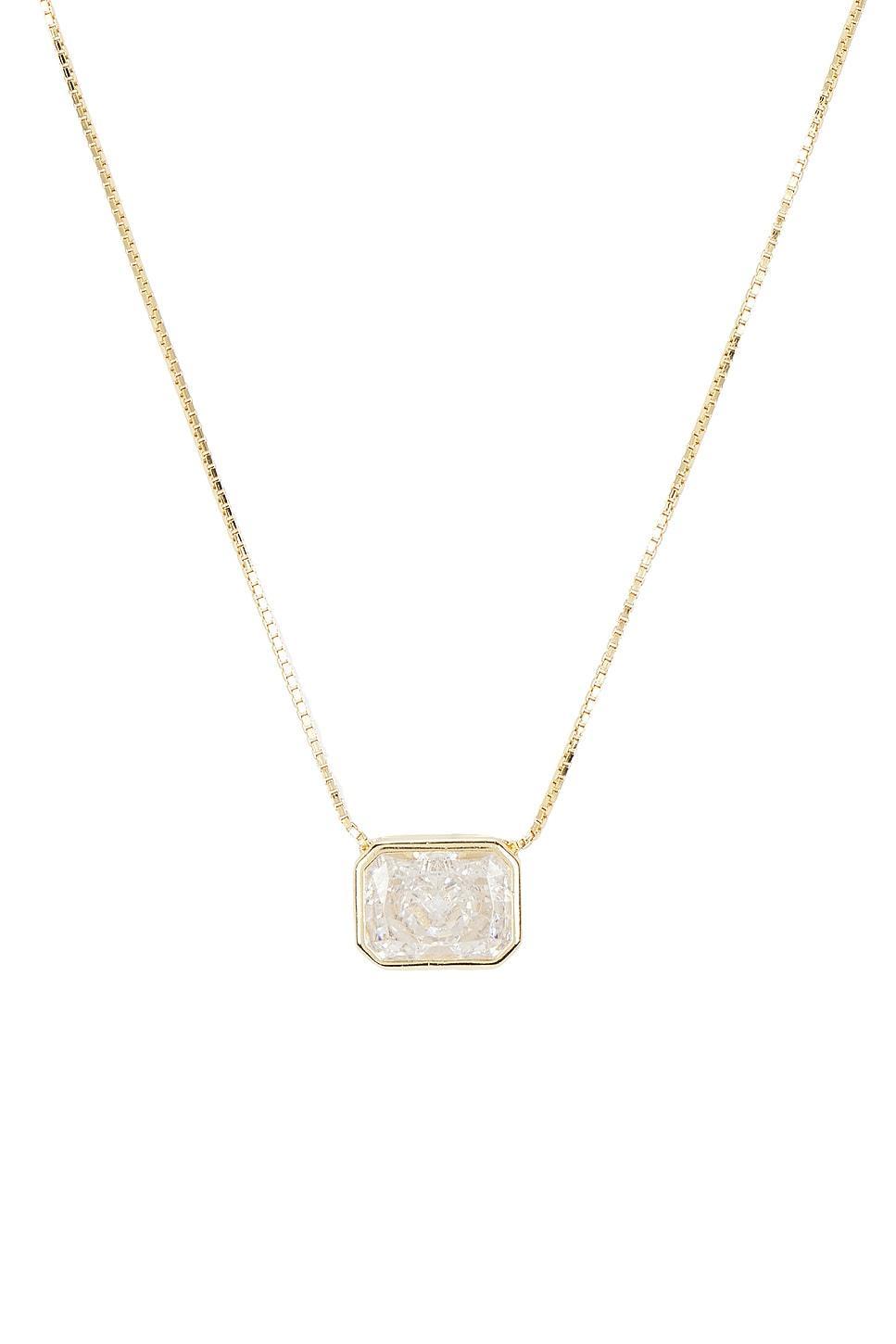 Emerald Cut Bezel Necklace SHASHI Product Image