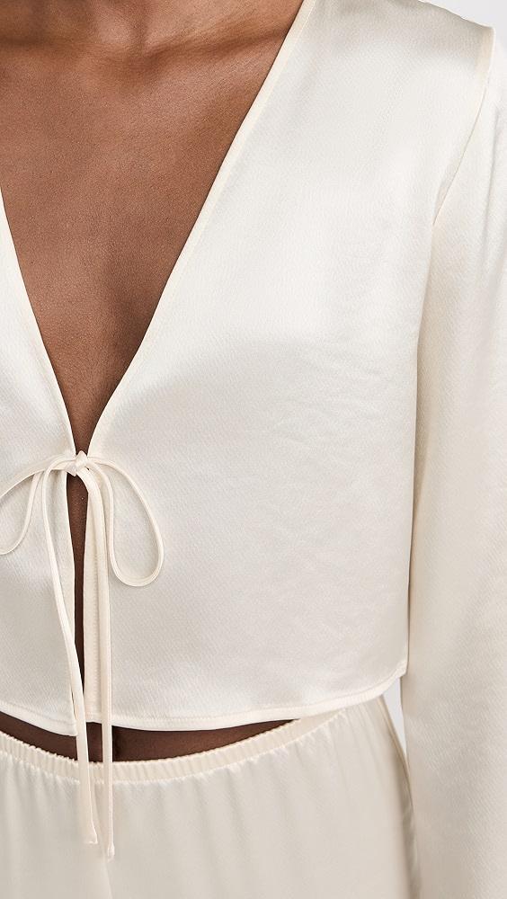 Leset Barb Long Sleeve Tie Top | Shopbop Product Image