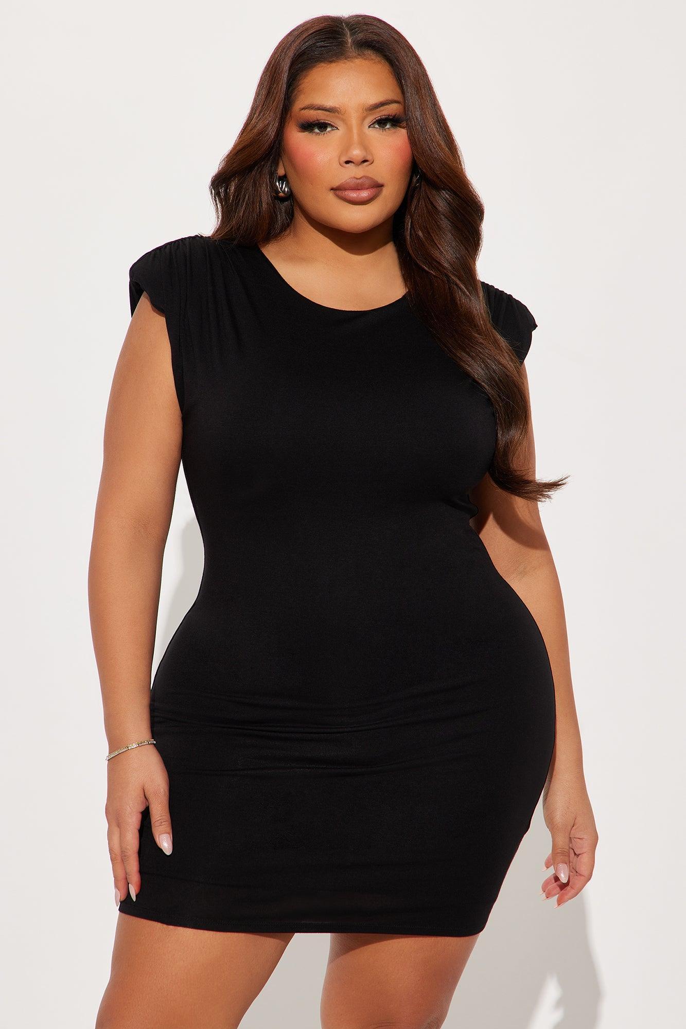 Smooth Double Lined Kasy Mini Dress - Black Product Image