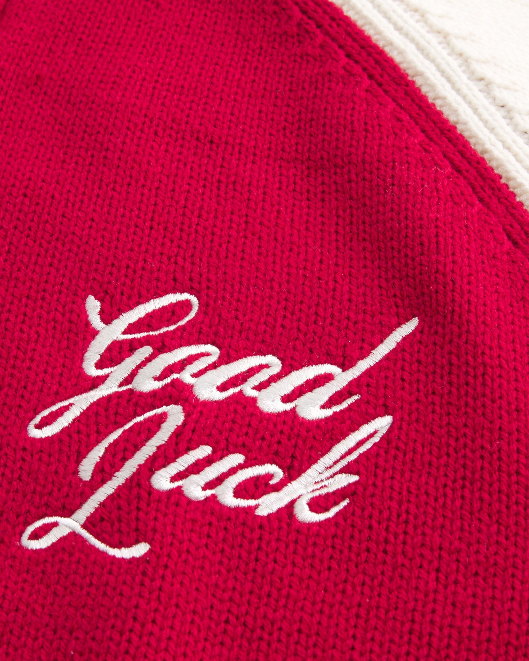 Relaxed Lunar New Year Graphic Quarter-Zip Sweater Product Image