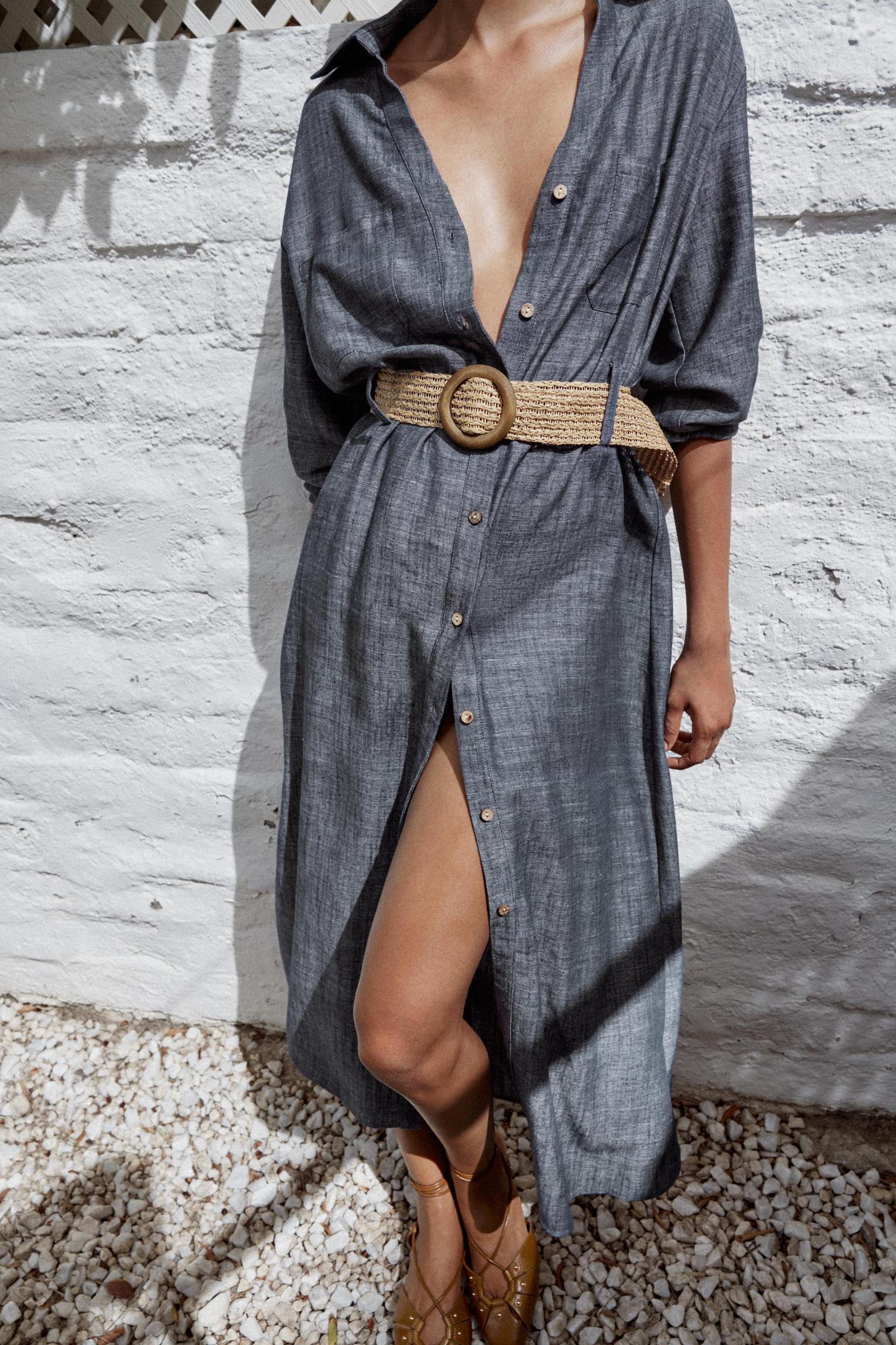 BELTED MIDI DRESS Product Image