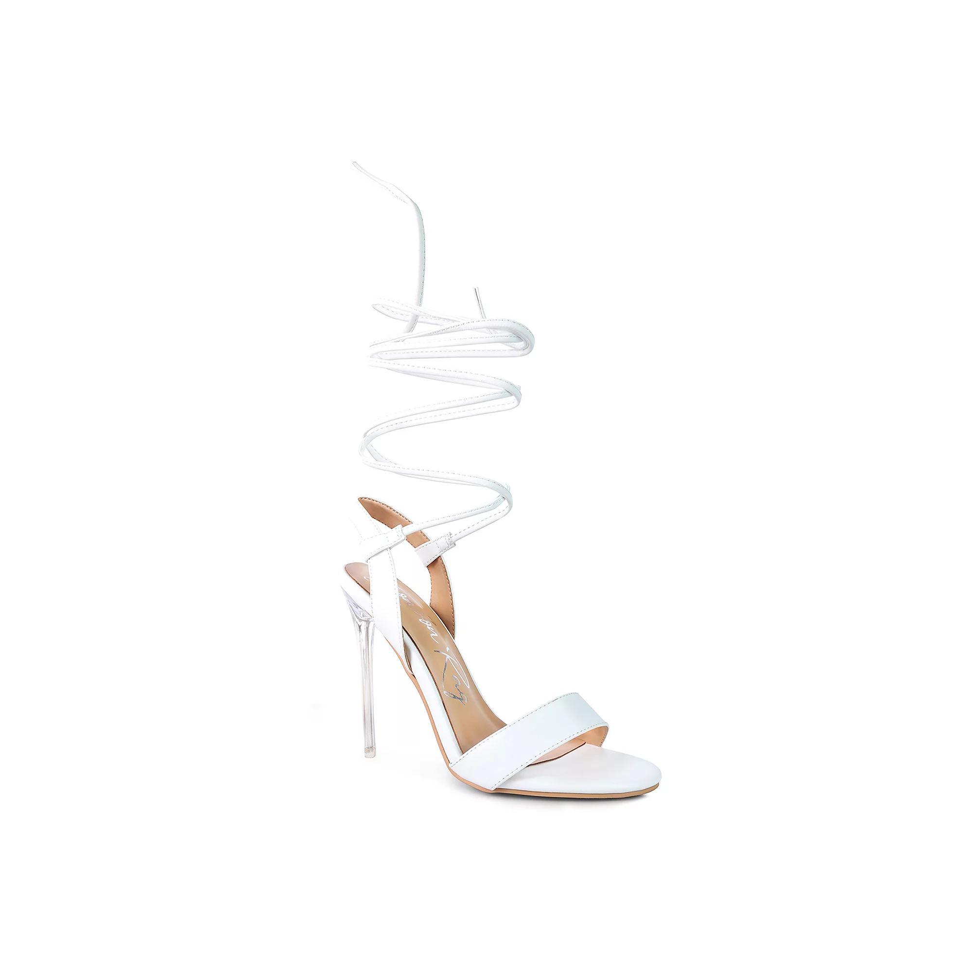 London Rag Sheeny Clear Womens Stiletto Lace Up Dress Sandals Product Image