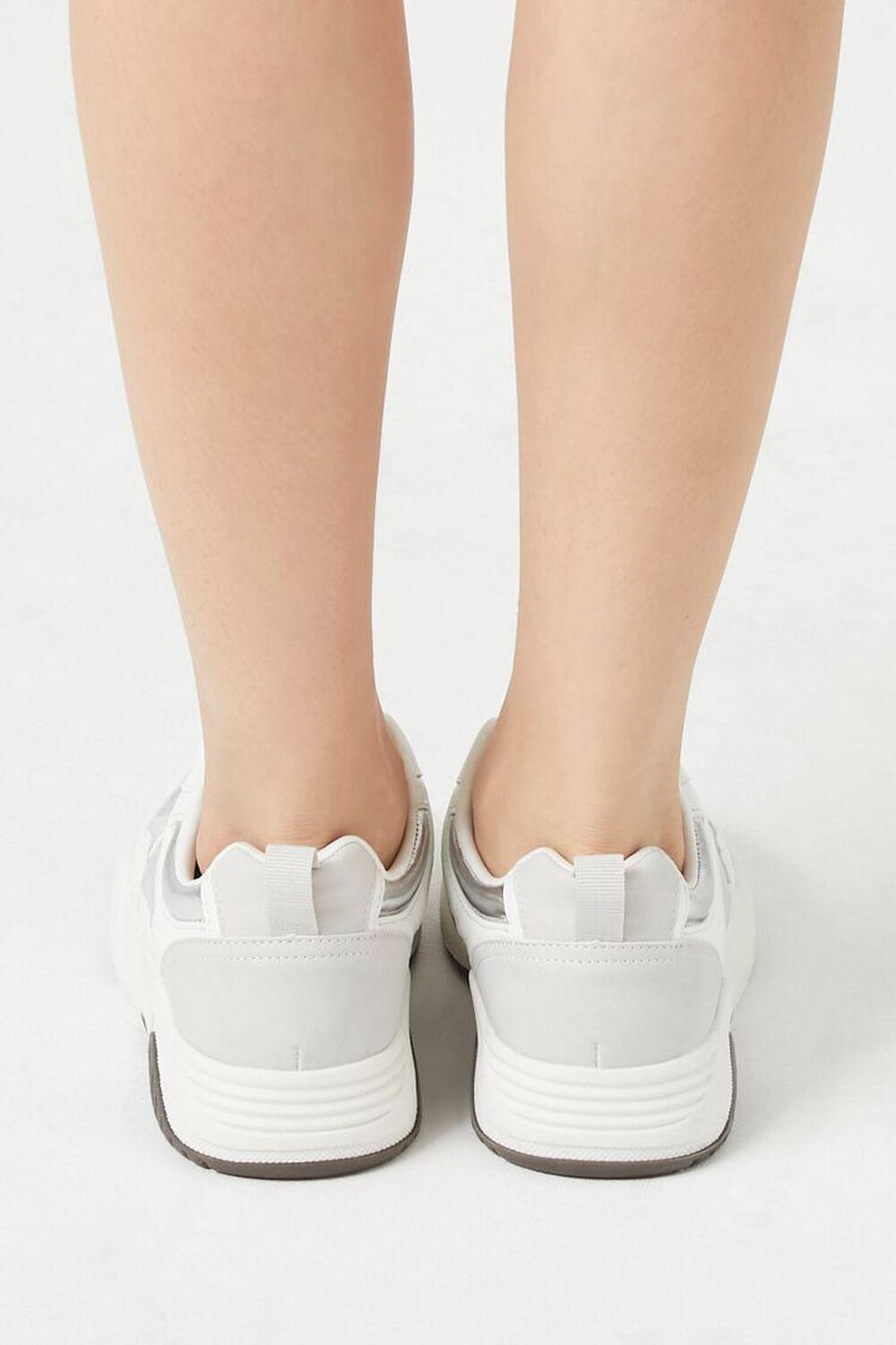 Low-Top Metallic Lace-Up Sneakers | Forever 21 Product Image