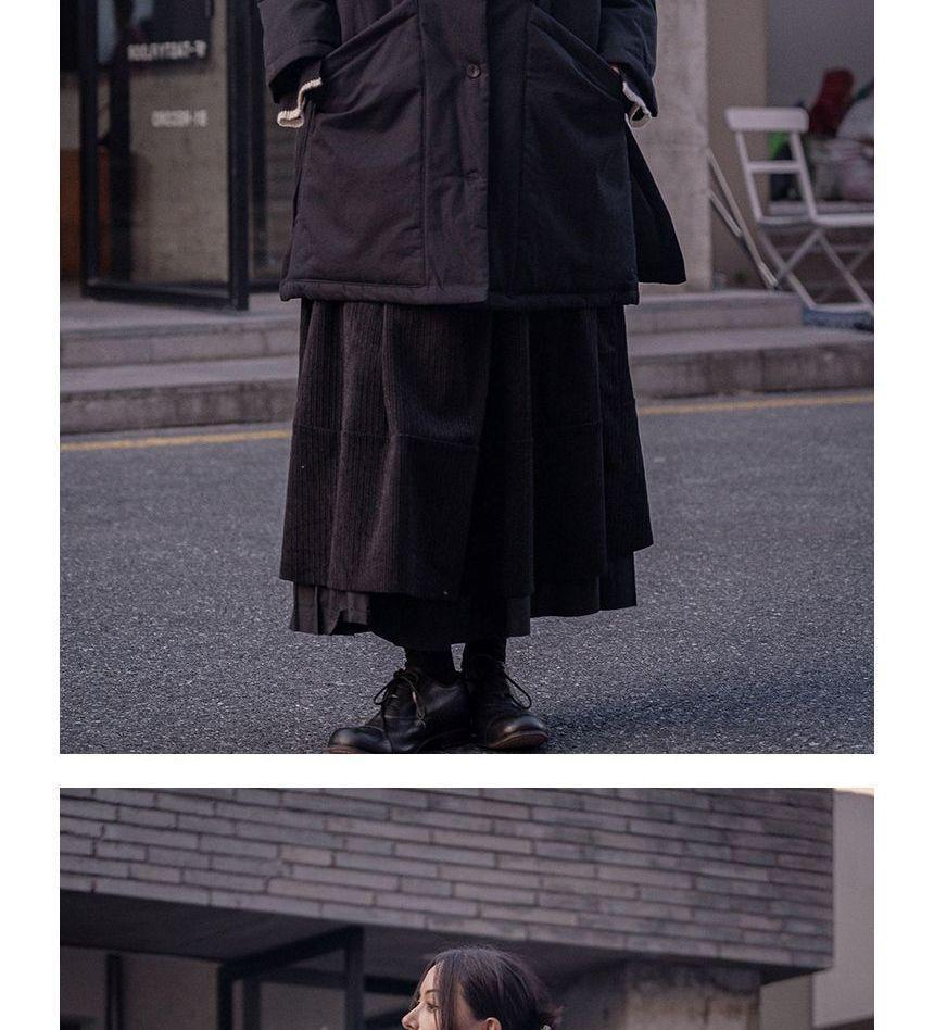 Plain Button-Up Padded Jacket Product Image