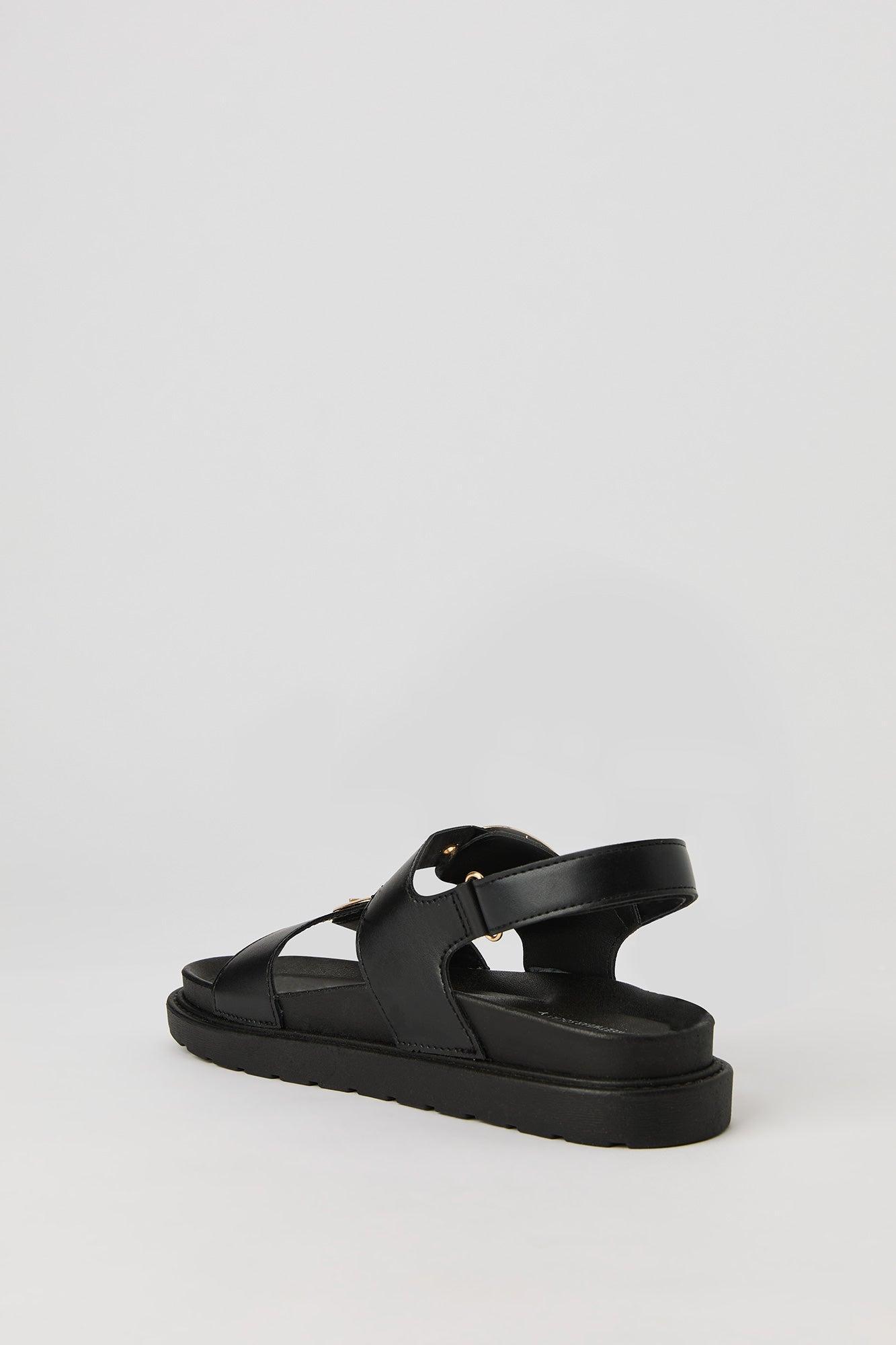 Faux Leather Buckle Sandal Female Product Image