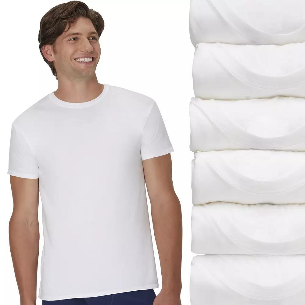 Hanes Ultimate 6-Pack Men's ComfortSoft Crewneck Undershirt, Size: XL, White Product Image