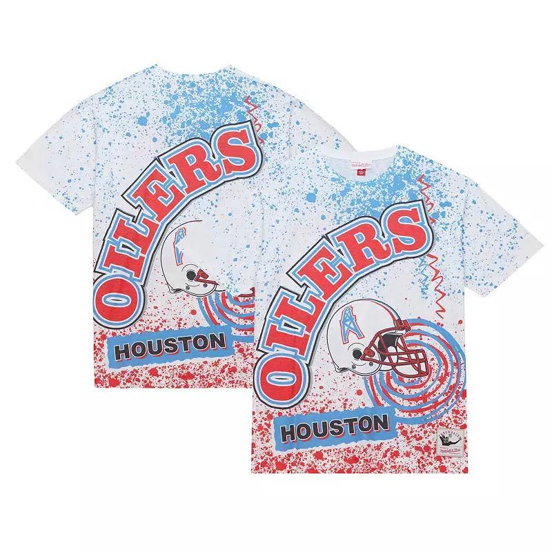 Men's Mitchell & Ness White Houston Oilers Team Burst Sublimated T-Shirt, Size: 2XL, Nfl White Product Image