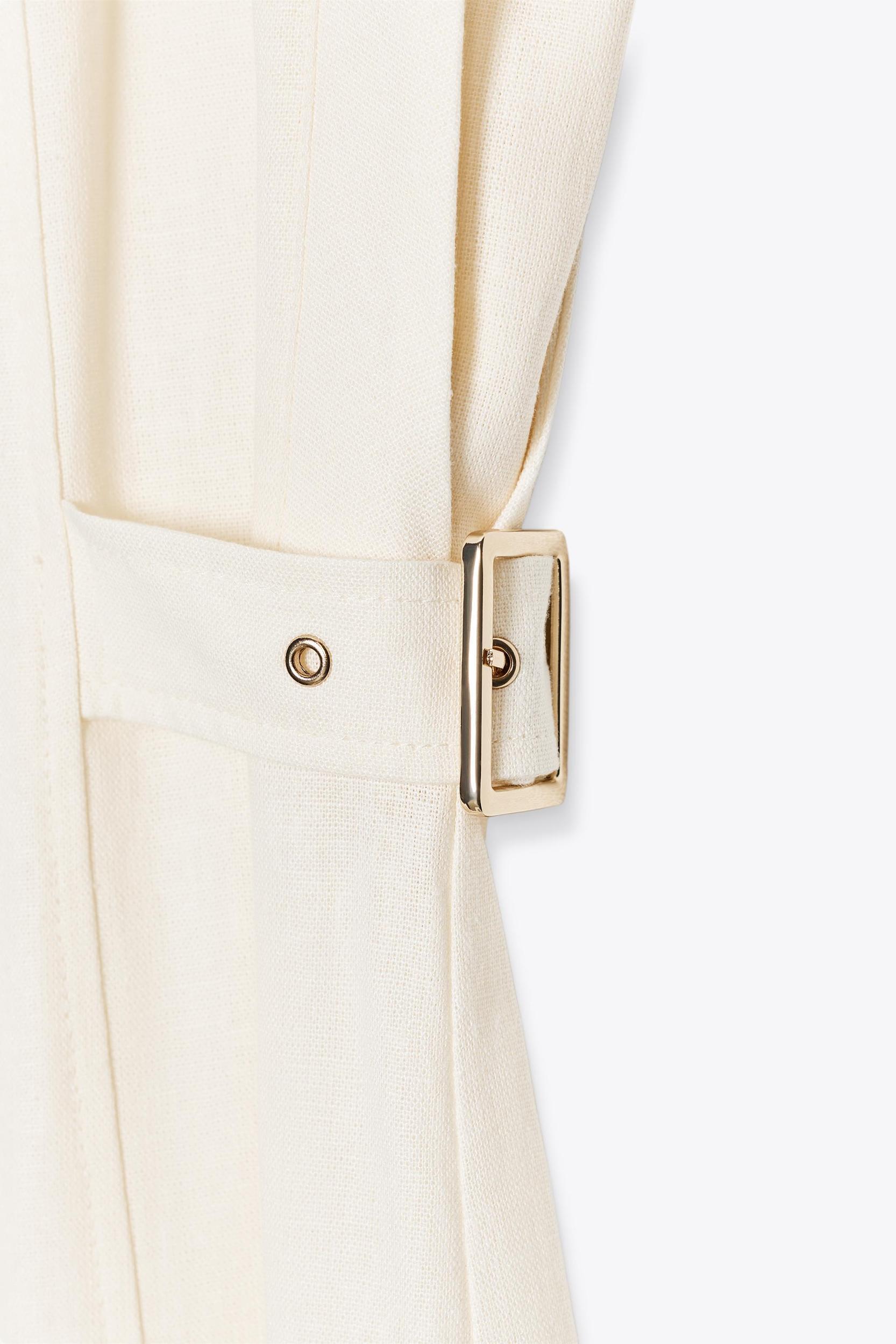 LINEN MIDI DRESS WITH BELT LOOPS Product Image