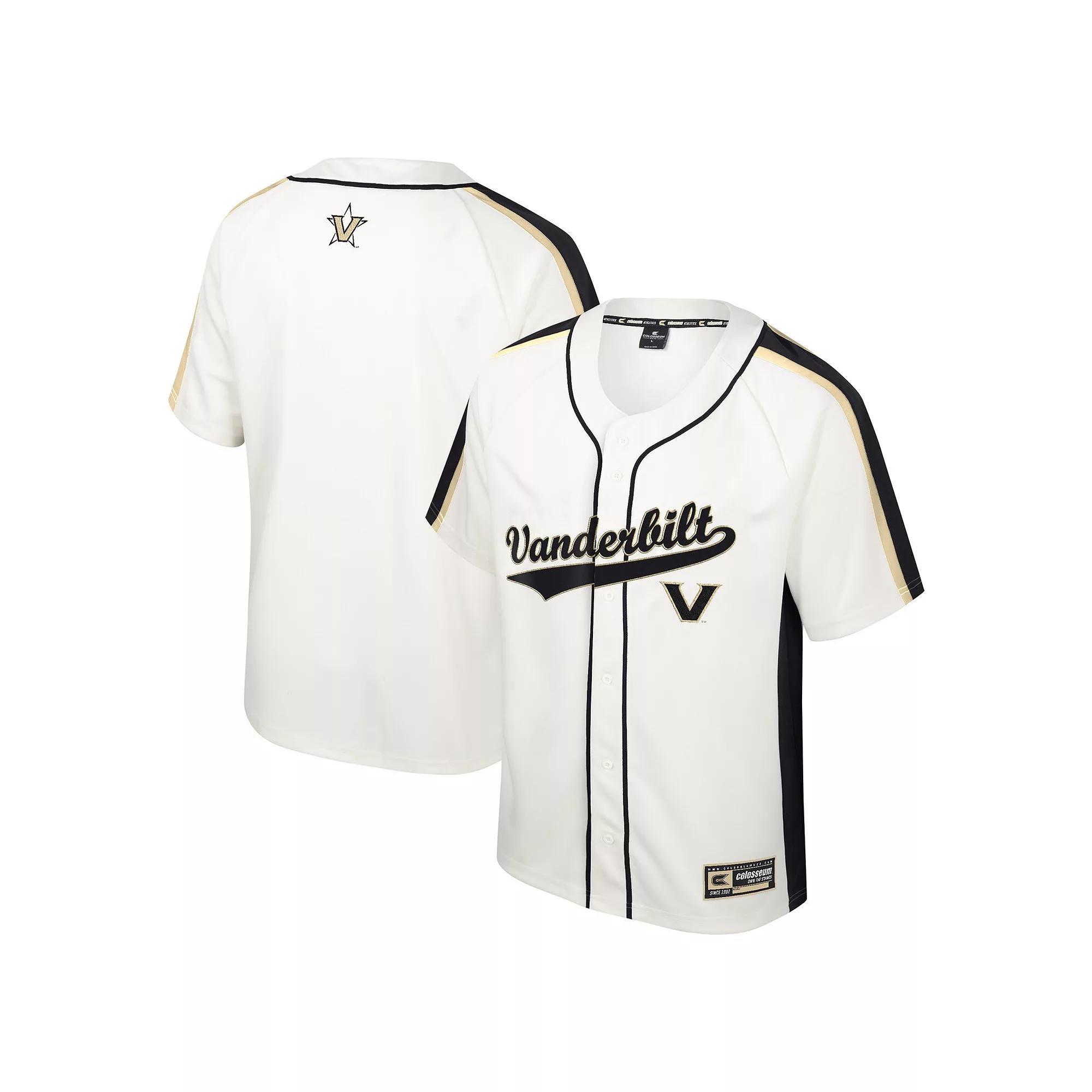 Men's Colosseum Cream Vanderbilt Commodores Ruth Button-Up Baseball Jersey, Size: 3XL, Beige Product Image