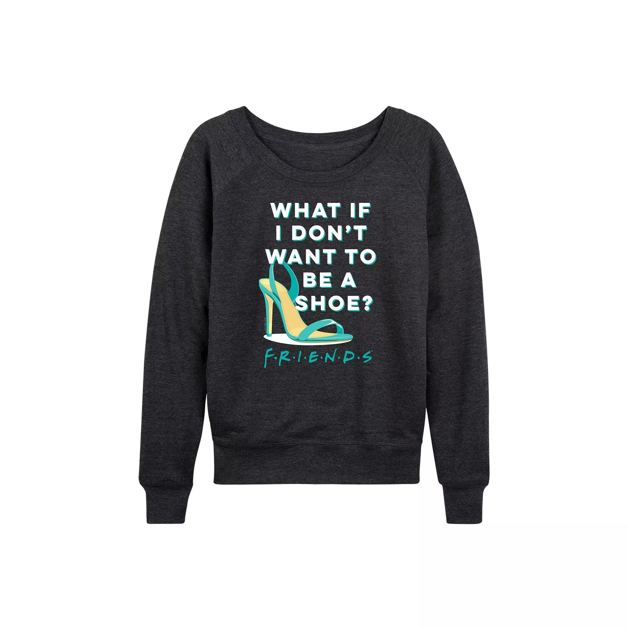 Womens Friends Dont Want To Be Shoe French Terry Long Sleeve Tee Heather Grey Product Image
