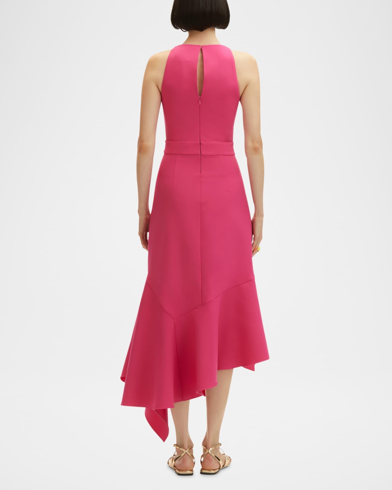 Sleeveless Asymmetric Drape-Hem Midi Dress Product Image