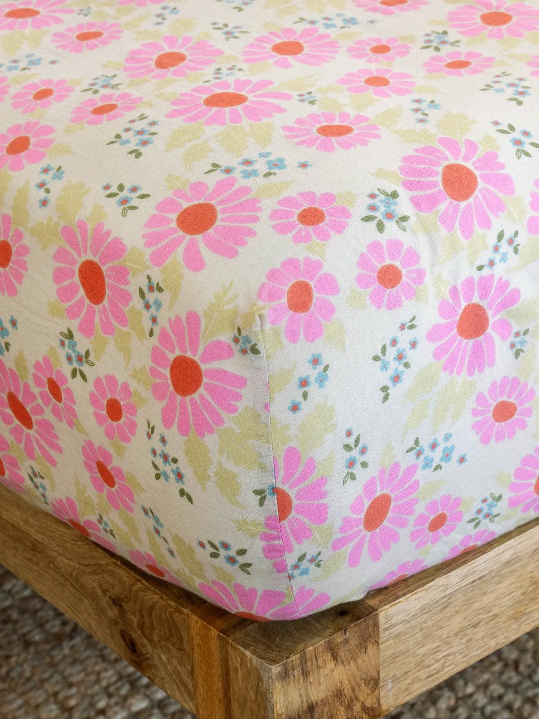 Mix & Match Cotton Fitted Sheet - Vintage Zinnia Product Image