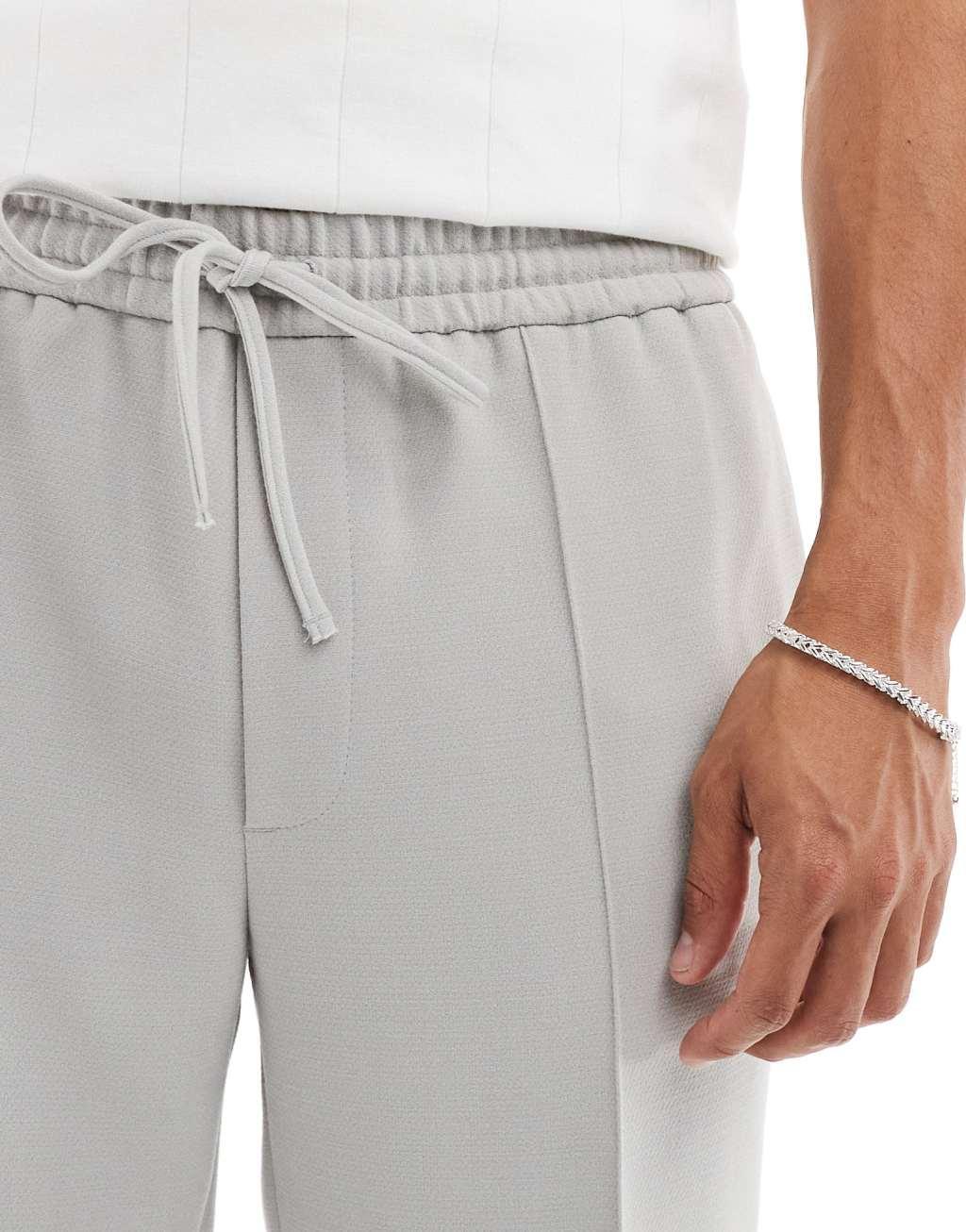 ASOS DESIGN sharp straight leg sweatpants in gray Product Image