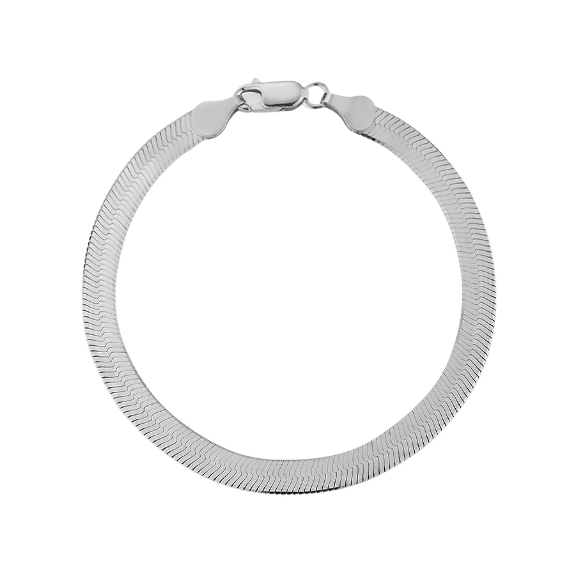 Sunkissed Sterling 14k Gold over Silver Herringbone Anklet, Women's, Size: 9", Silver Tone Product Image