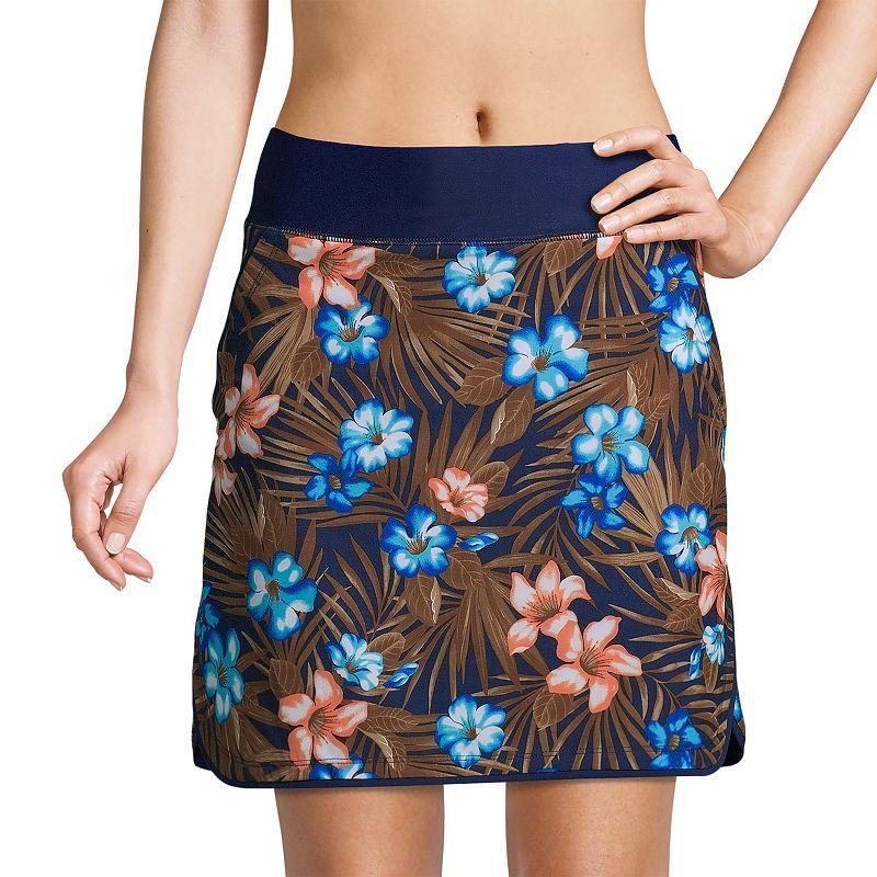 Women's Lands' End Quick Dry Active Swim Skort, Size: 4, Deep Blue Space Dyed Product Image