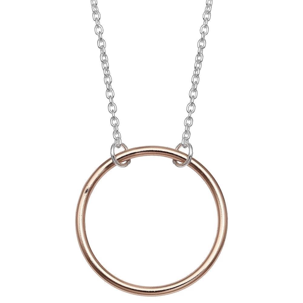 PRIMROSE Sterling Silver Circle Necklace, Women's, Size: 18", Two Tone Product Image