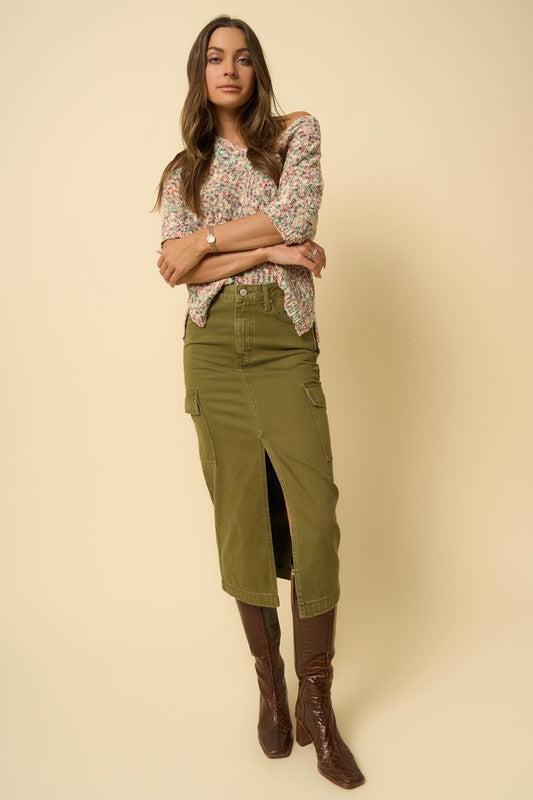 COLOR CARGO MIDI SKIRT Product Image