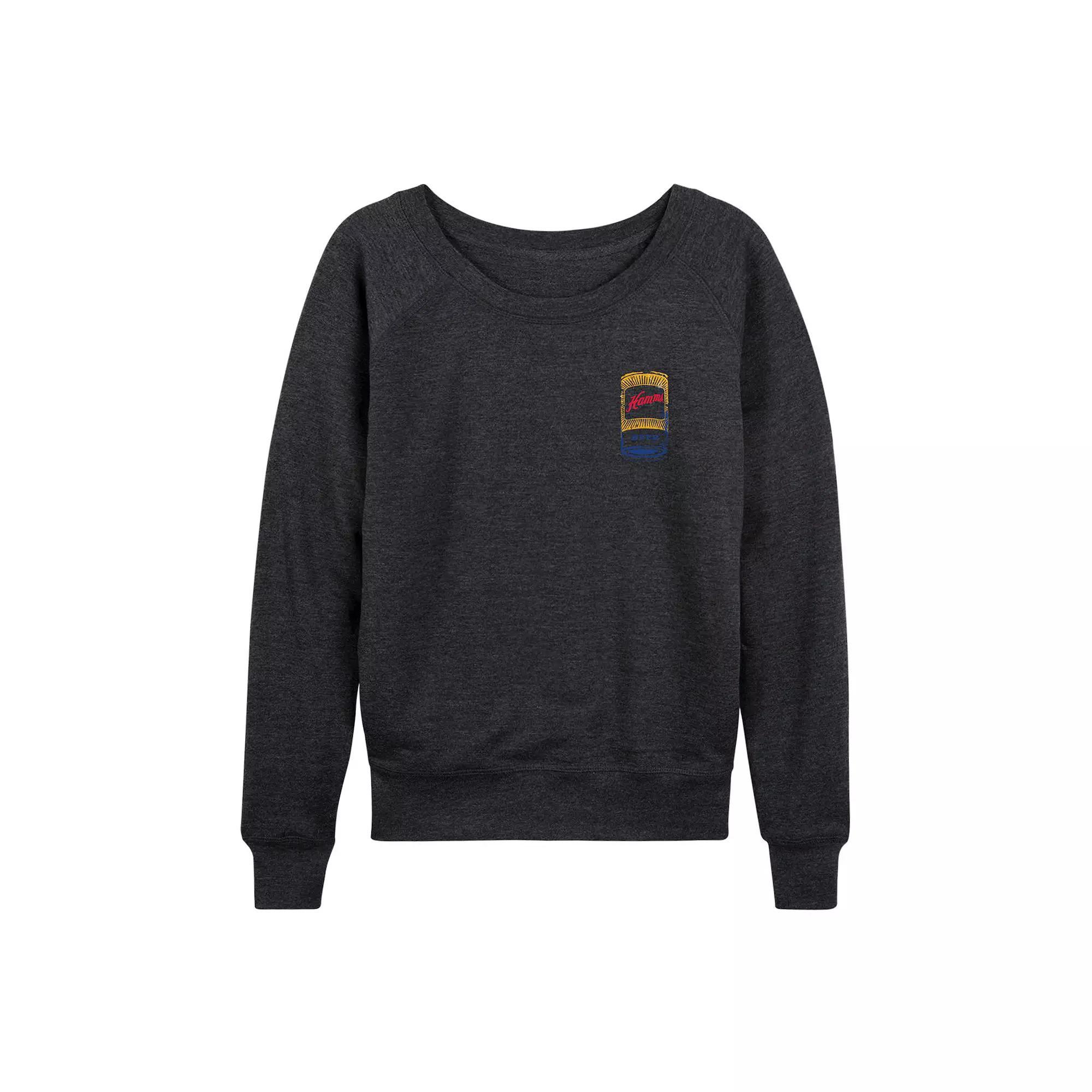 Womens Hamms Logo Lightweight French Terry Sweatshirt Heather Grey Product Image