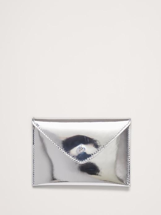 Snake-Print Leather Mini Envelope Pouch Product Image