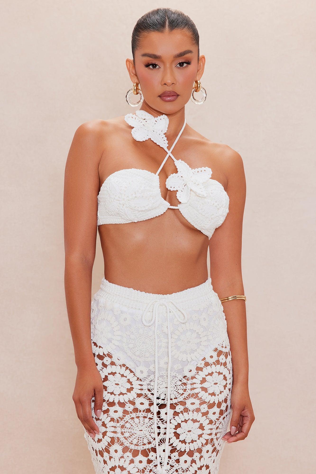 Fiji Crochet Skirt Set - White Female Product Image