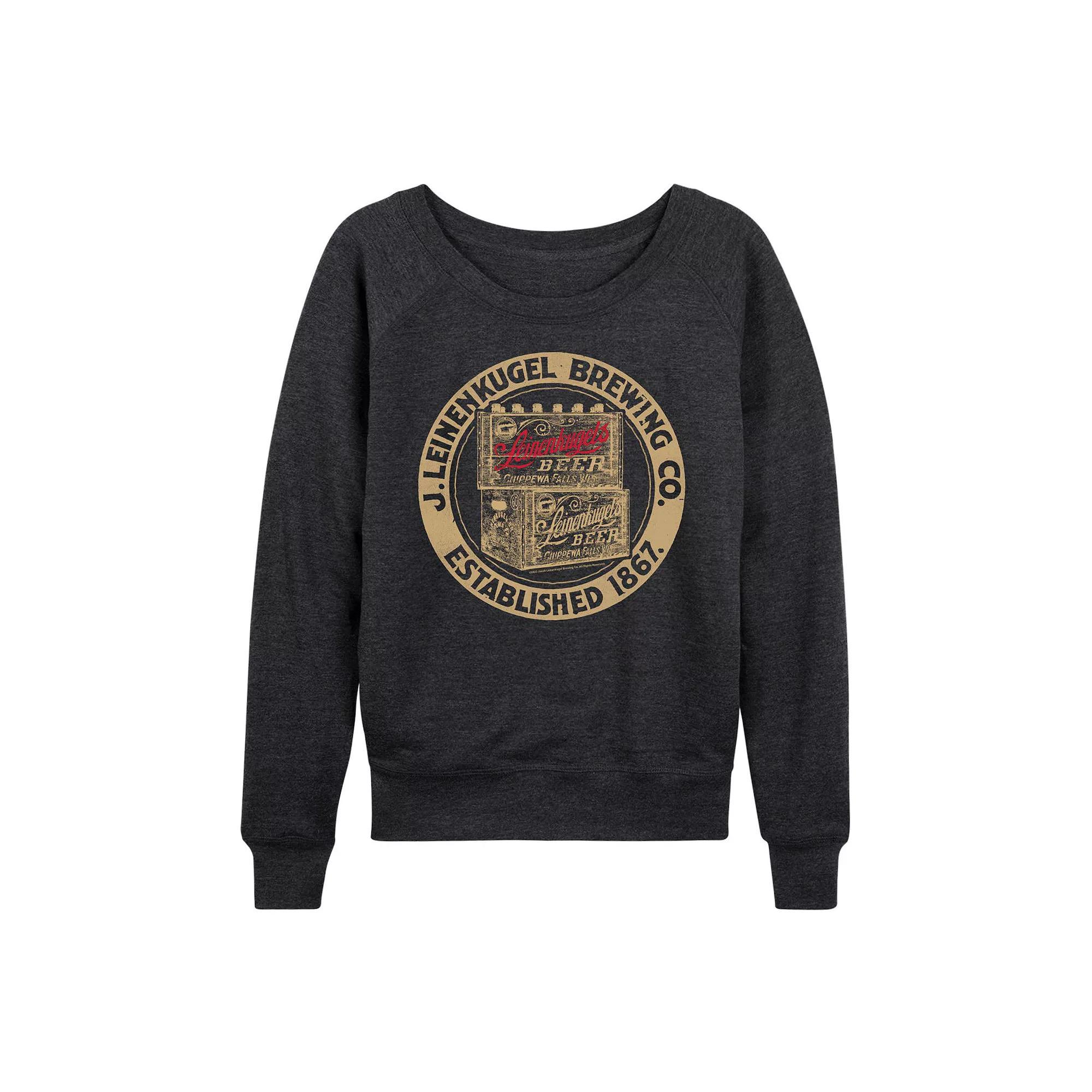 Womens Leinenkugels Beer Case Lightweight French Terry Sweatshirt Heather Grey Product Image