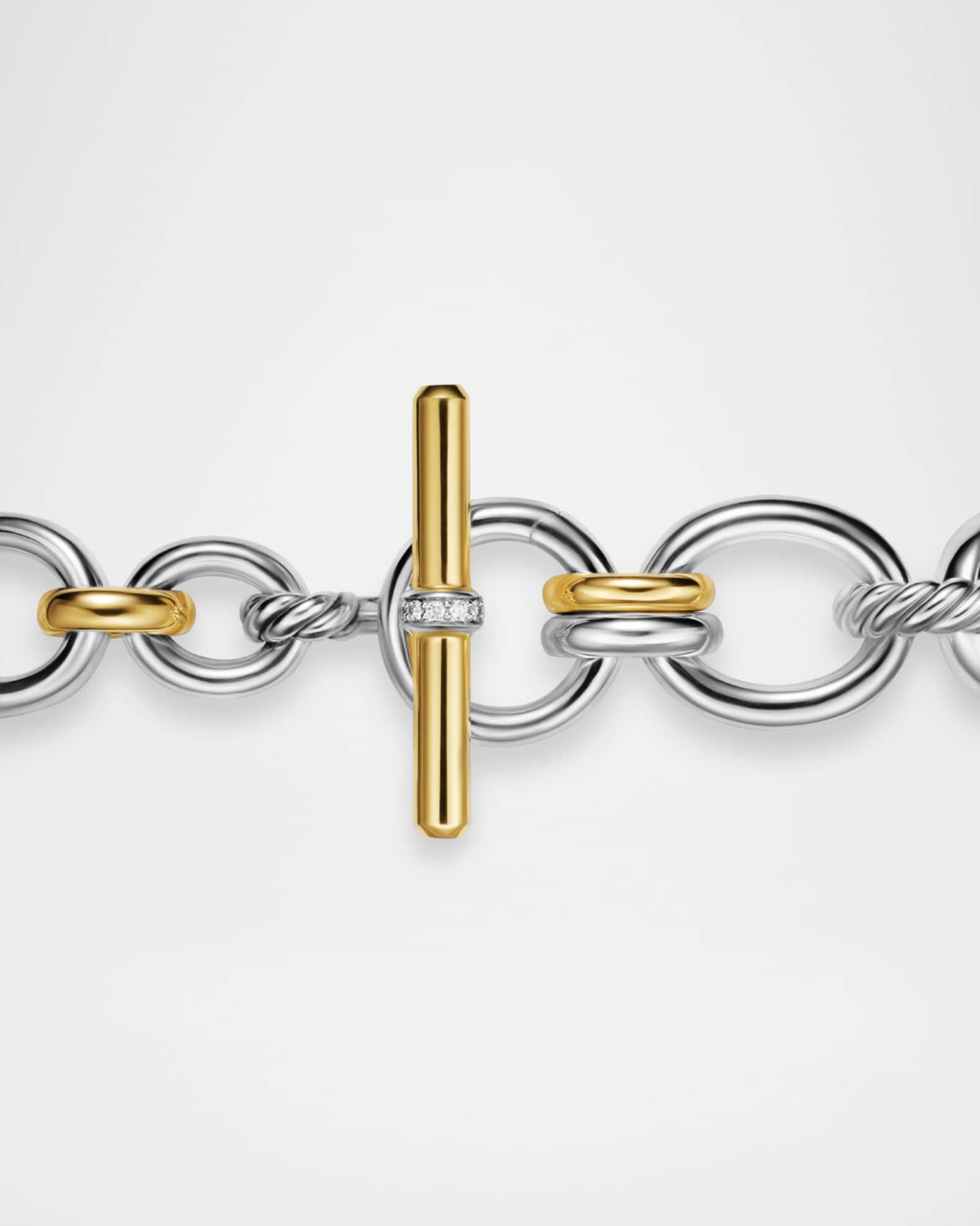 Mercer Chain Bracelet with Diamonds in Silver and 18K Gold Product Image