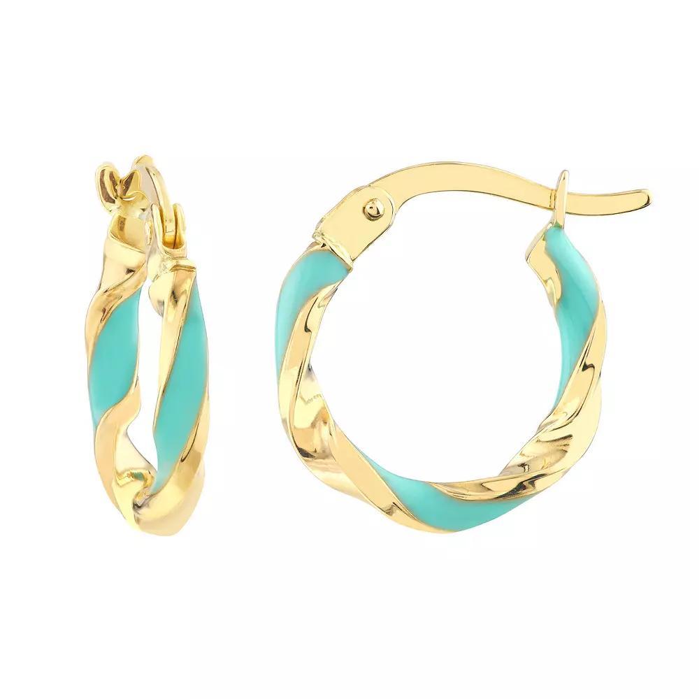 Color Romance 10 mm Enamel Twist Hoop Earrings, Women's, Blue Product Image