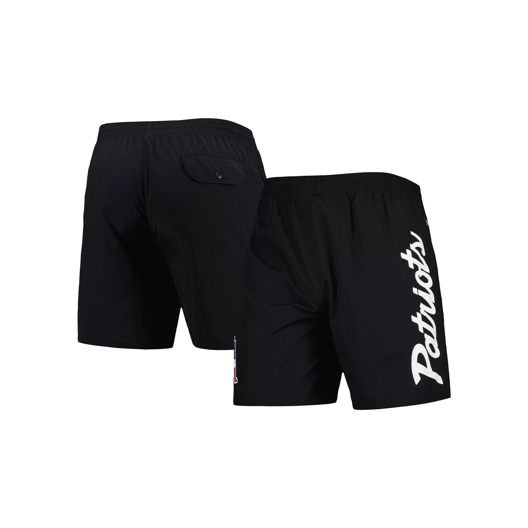 Men's Mitchell & Ness Black New England Patriots Team Essentials Nylon Shorts, Size: Medium Product Image