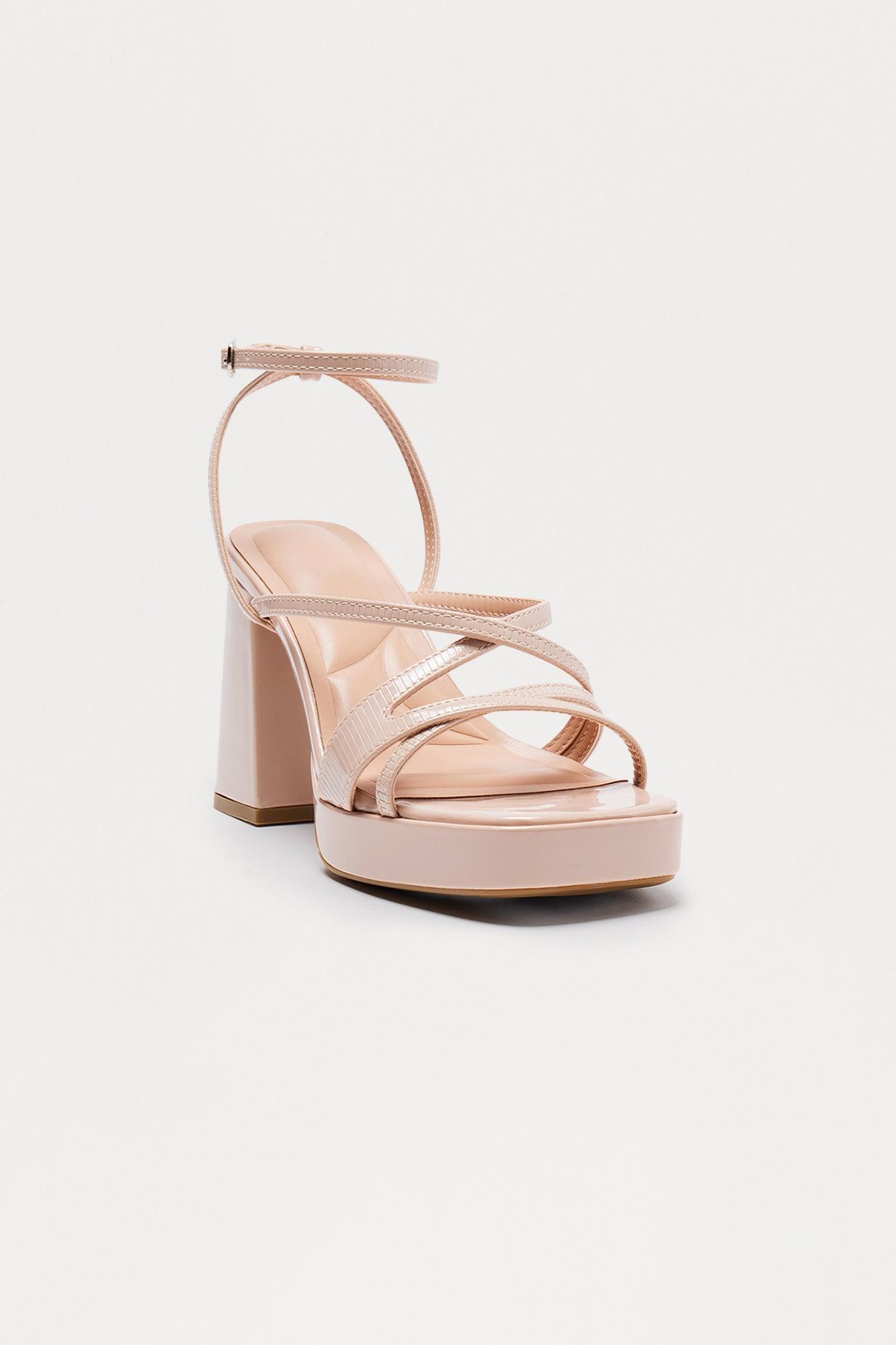 Jemmy Ankle Strap Heels - Beige Female Product Image