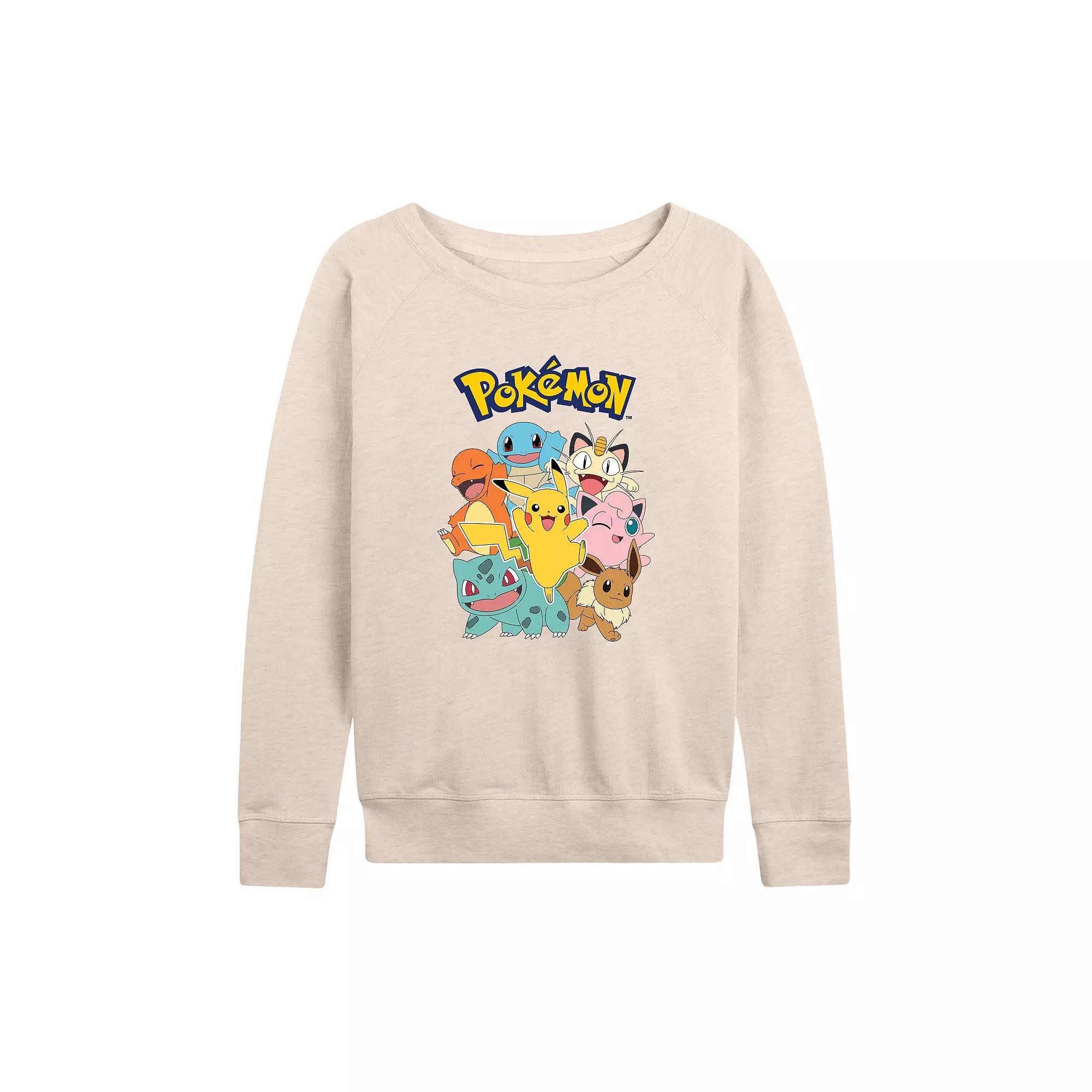 Womens Pokemon Character Group French Terry Long Sleeve Tee Product Image