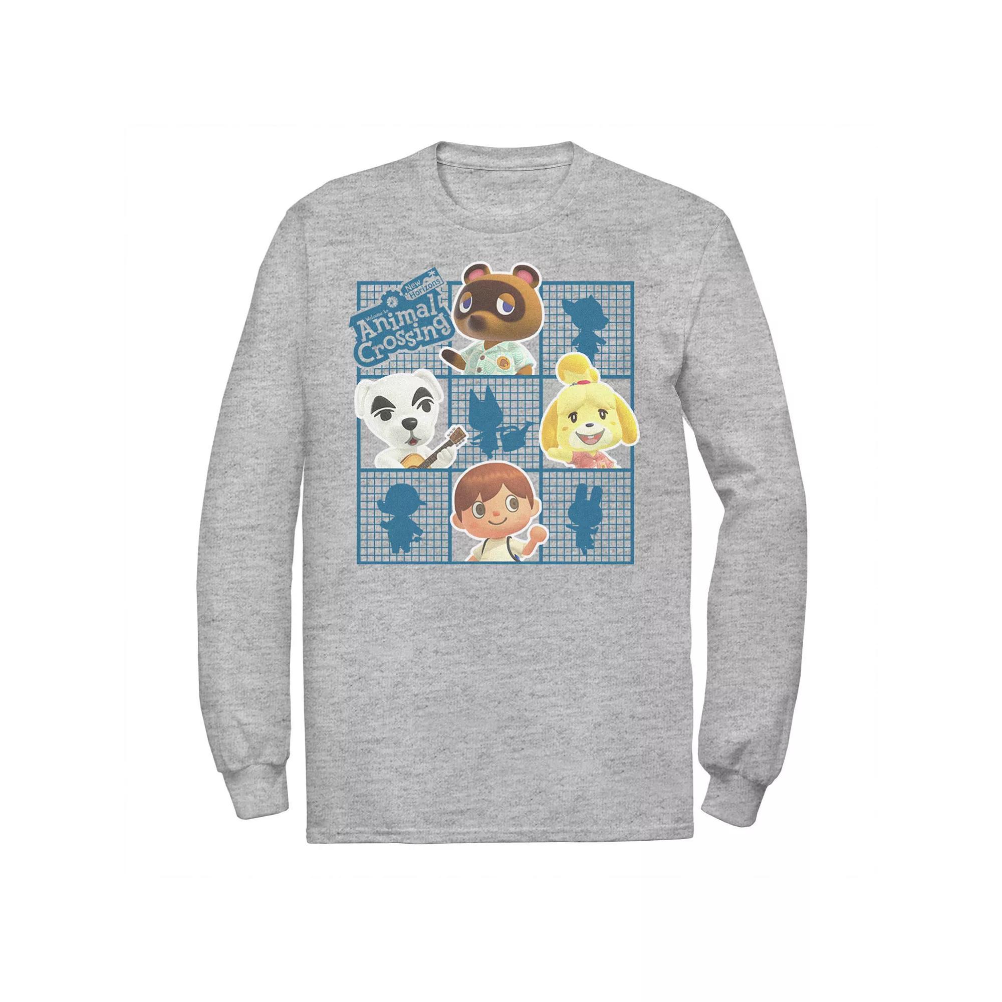 Men's Animal Crossing Group Shot Grid Tee, Size: XXL, Athletic Grey Product Image