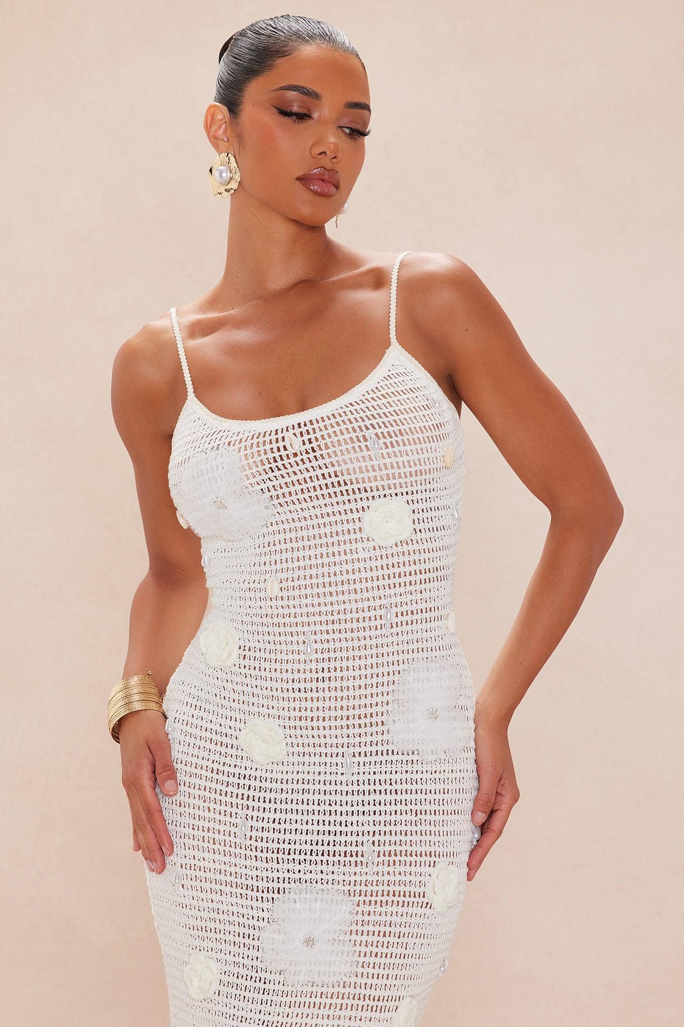 Ariel Crochet Maxi Dress - Cream Product Image