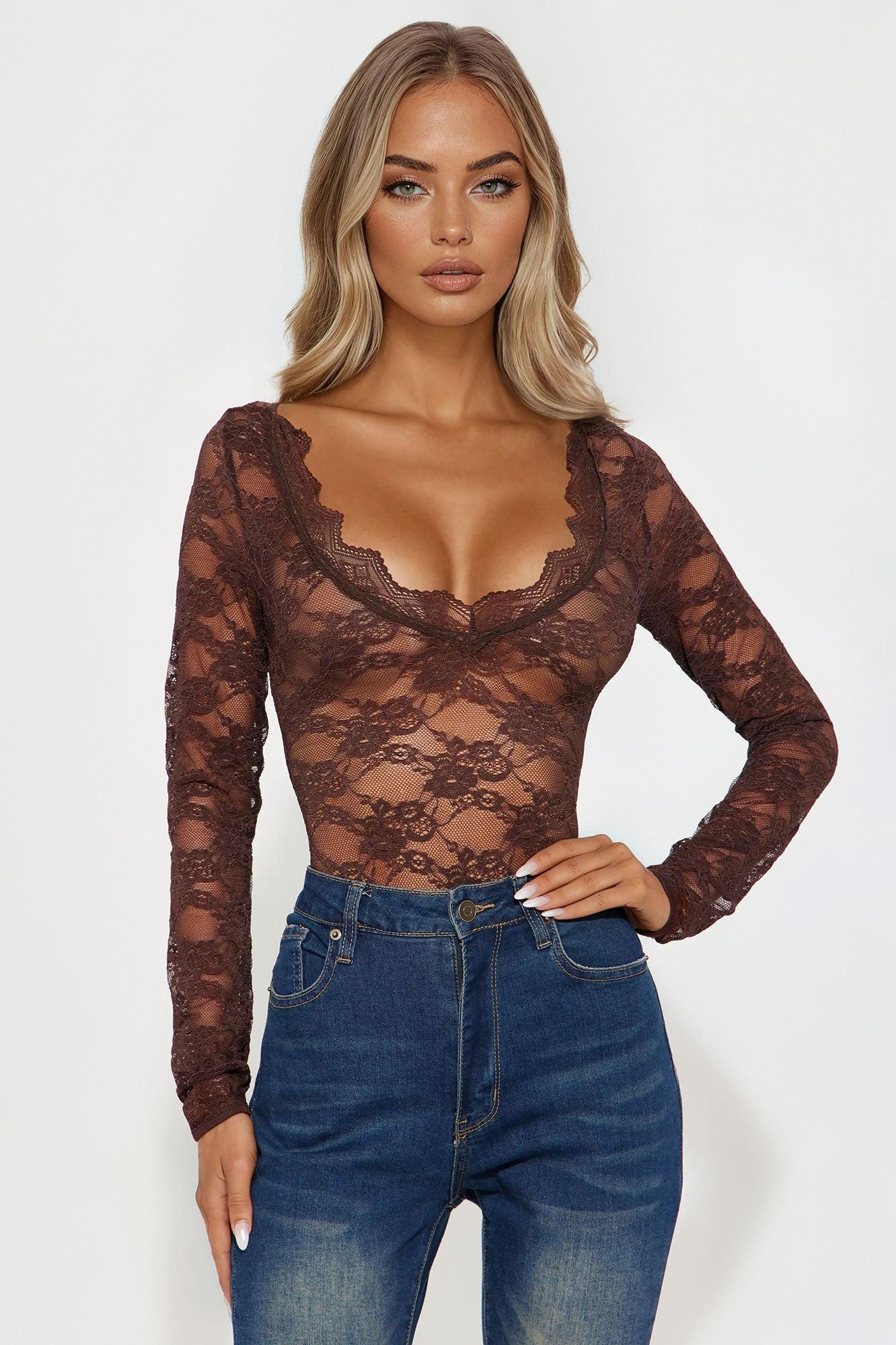 Lovers Lane Bodysuit - Chocolate Product Image
