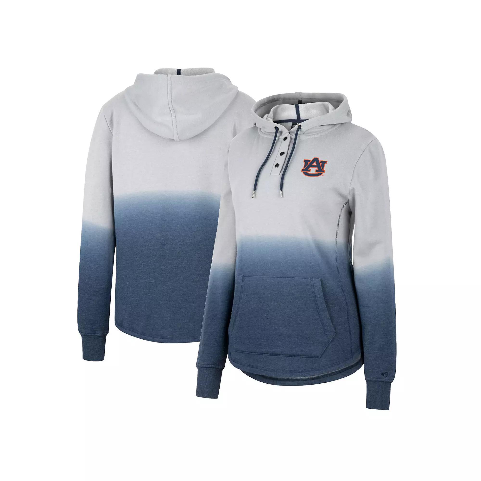 Women's Colosseum Gray/Black Iowa Hawkeyes Aurelia Dip-Dye Quarter-Snap Pullover Hoodie, Size: Small, Grey Product Image