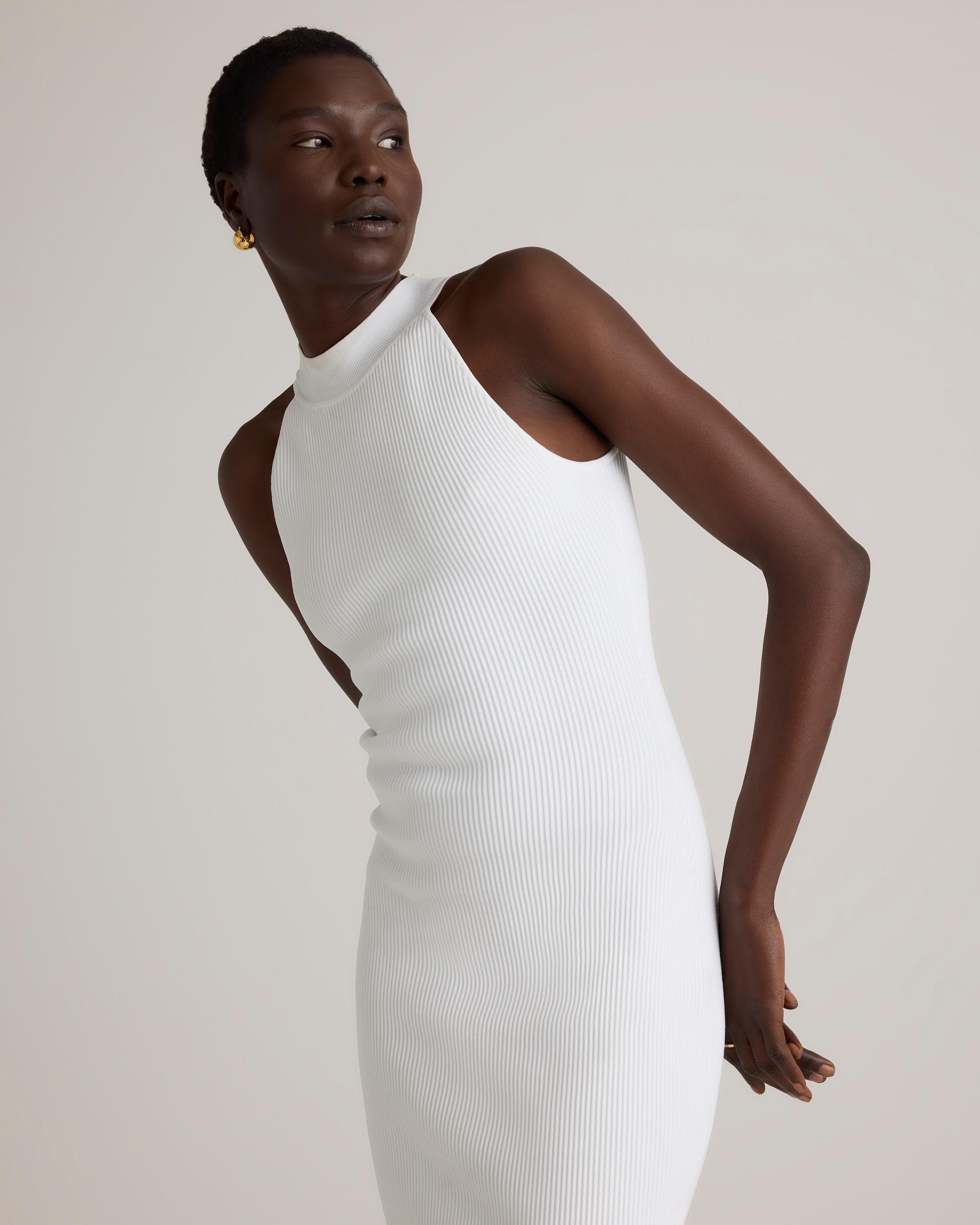 Quince | Women's High Neck Ribbed Knit Mini Dress Size XL, Recycled nylon/polyester/spandex Product Image