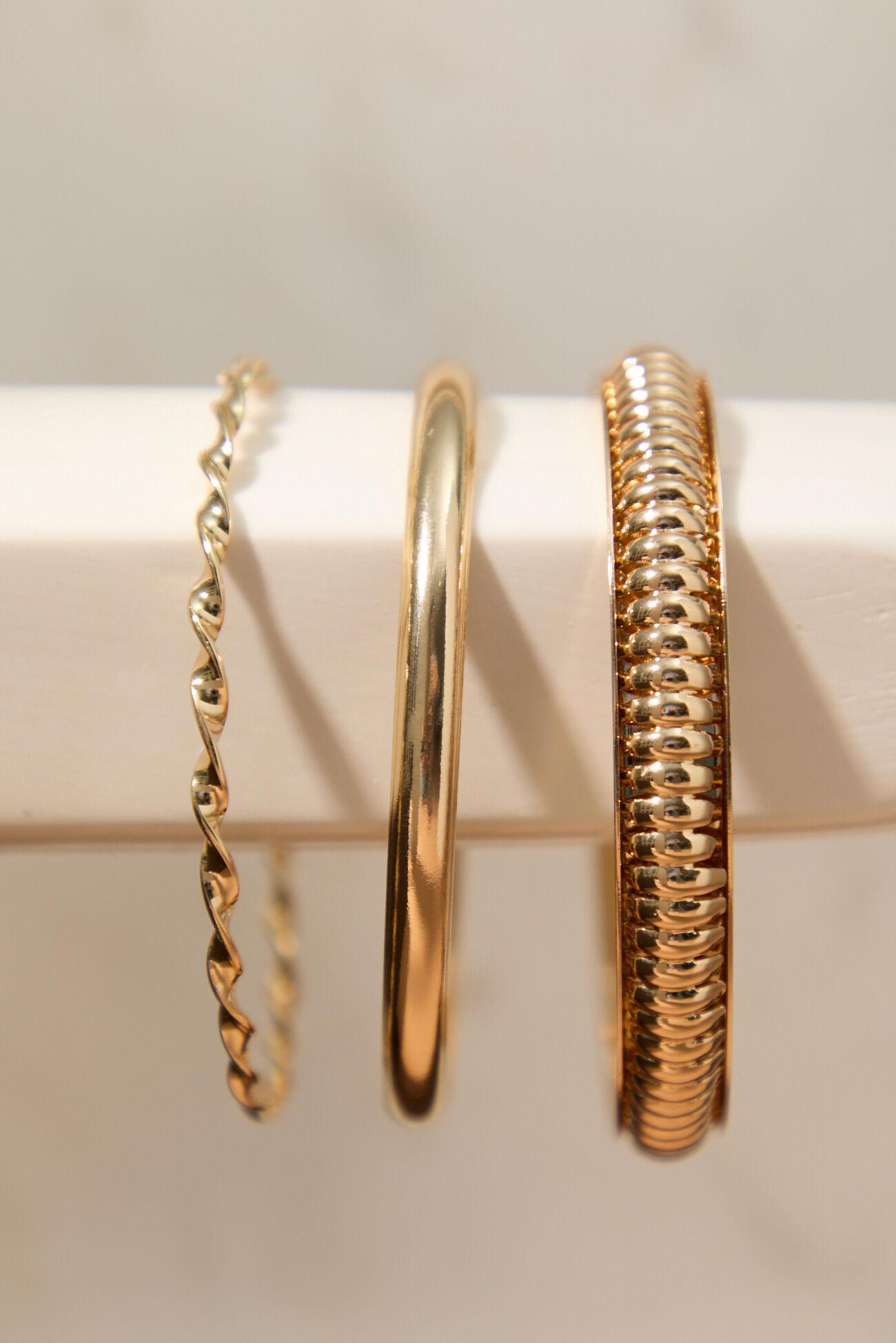 Ribbed Twisted Bangle Set Product Image