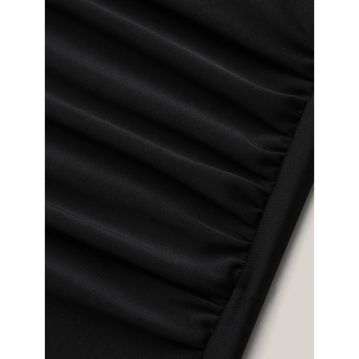 Plus Size Polka Dots Spliced Ruched One-Piece Swimsuit Women's Swimwear Black Beach Twist Curve Bathing Suits High stretch One Pieces BloomChic 26/4X Product Image