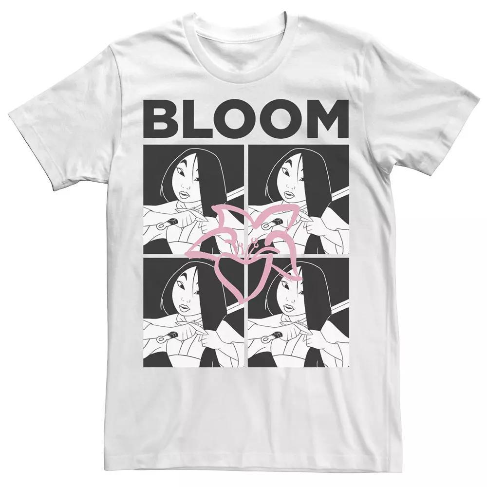 Disney's Mulan Men's Black & White Box Up Bloom Tee, Size: Medium Product Image