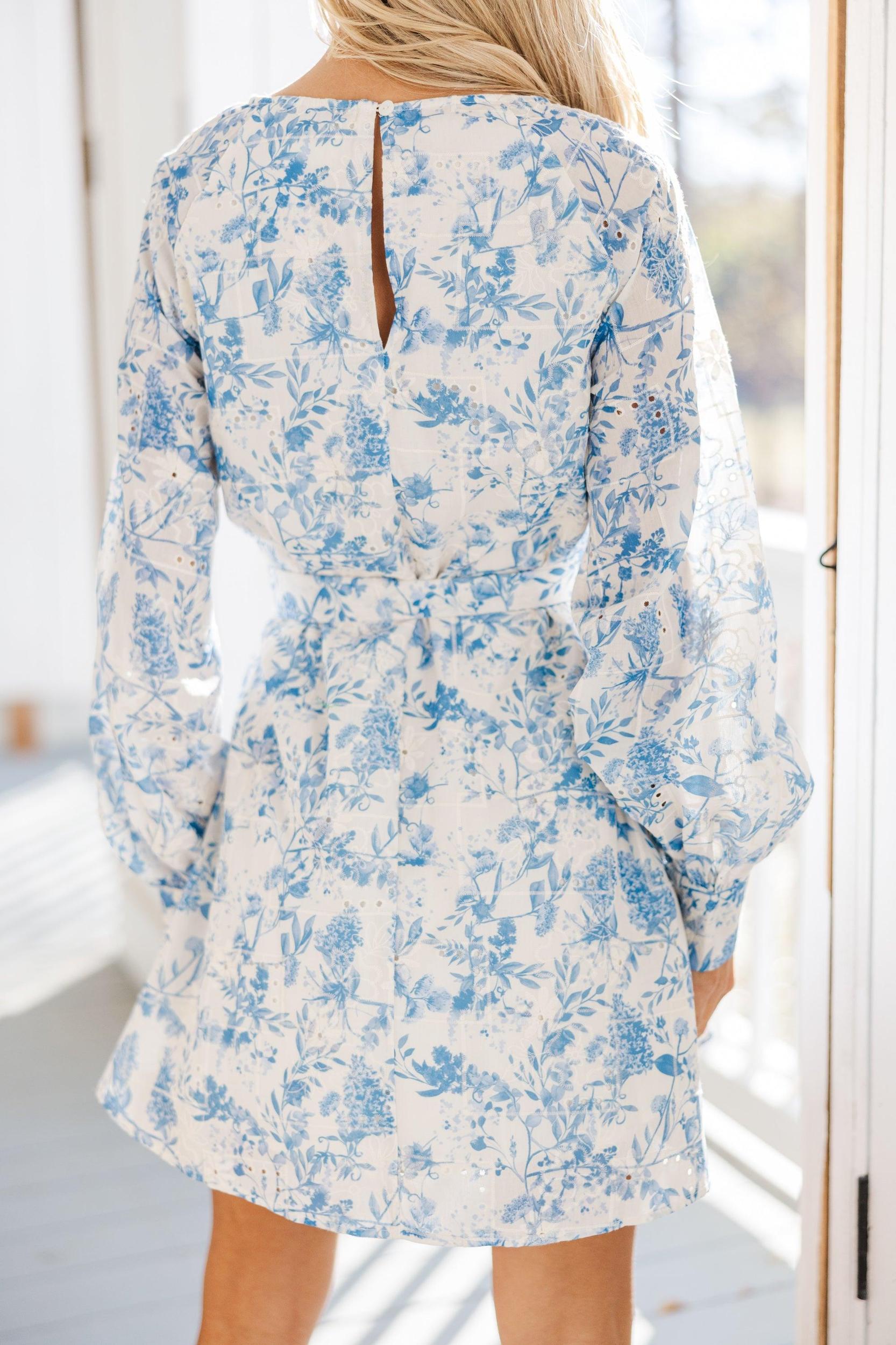 In Your Love Blue Toile Dress Female Product Image