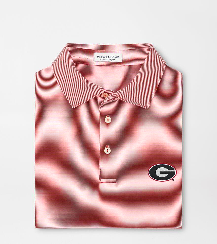 Peter Millar Mens Georgia Jubilee Stripe Performance Polo | Color: Red | Size: XL | UGA Product Image