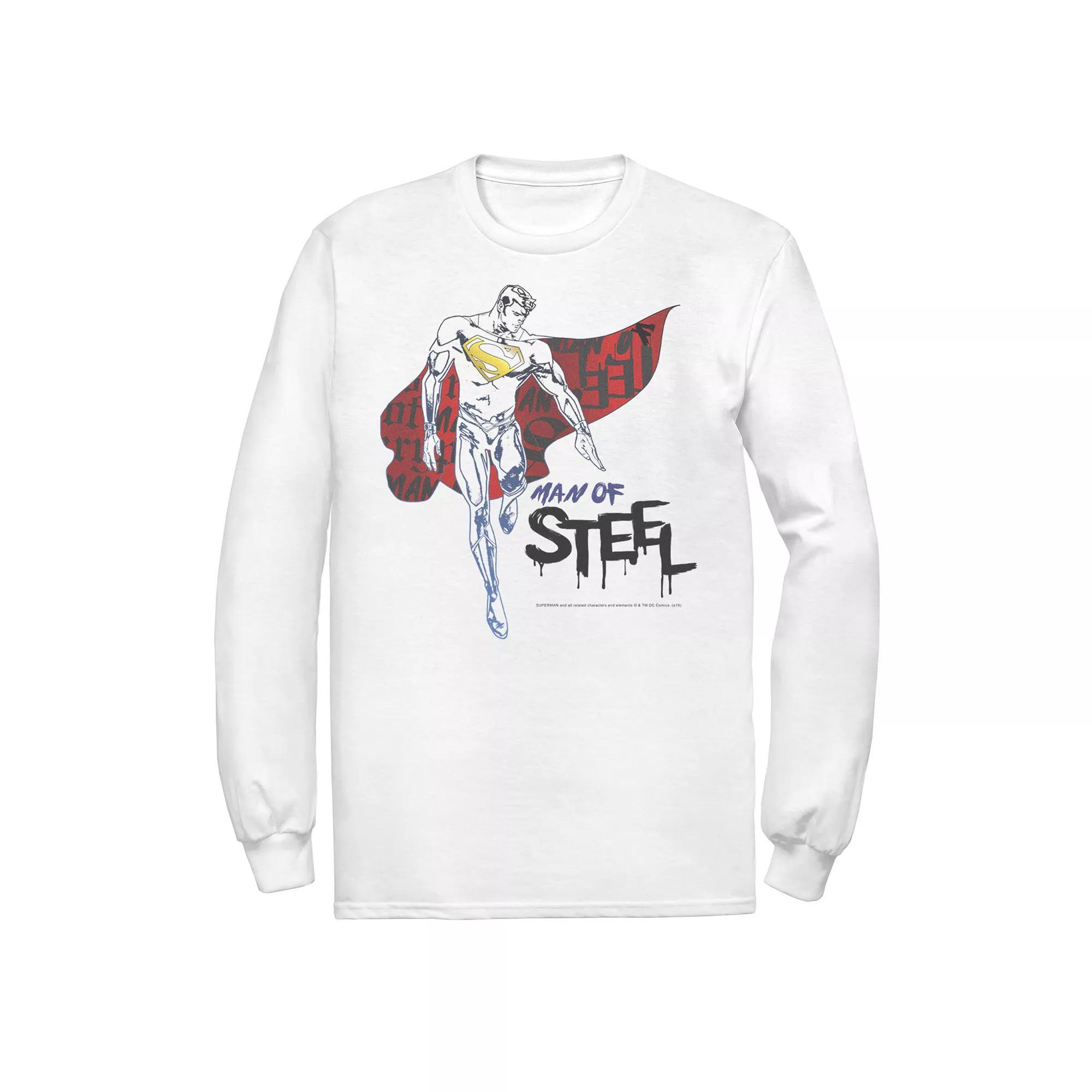 Men's DC Comics Superman Man Of Steel Cape Portrait Tee, Size: XXL, White Product Image