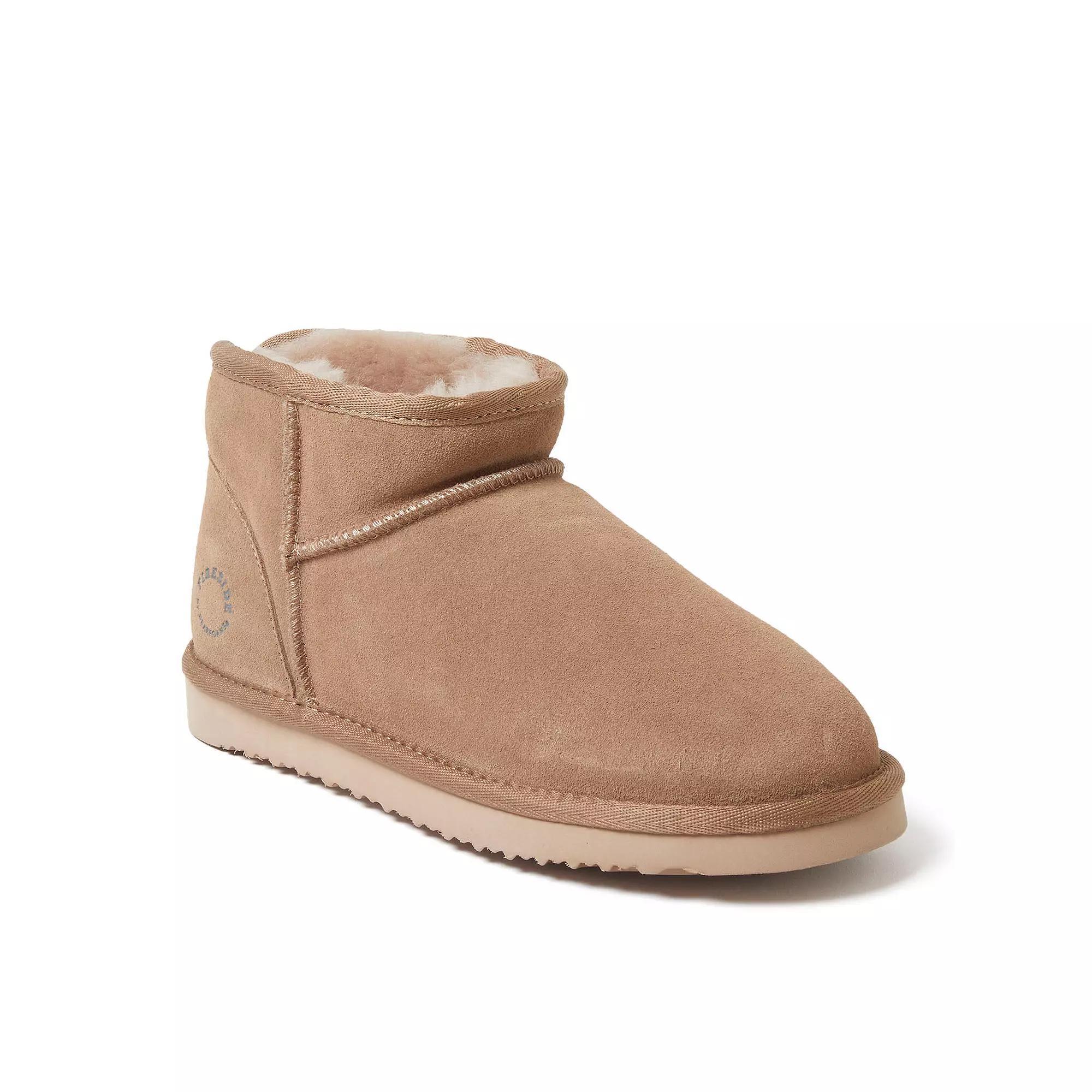 Fireside by Dearfoams Riverland Women's Shearling Micro Ankle Boot Slippers, Size: 9, Brown Product Image