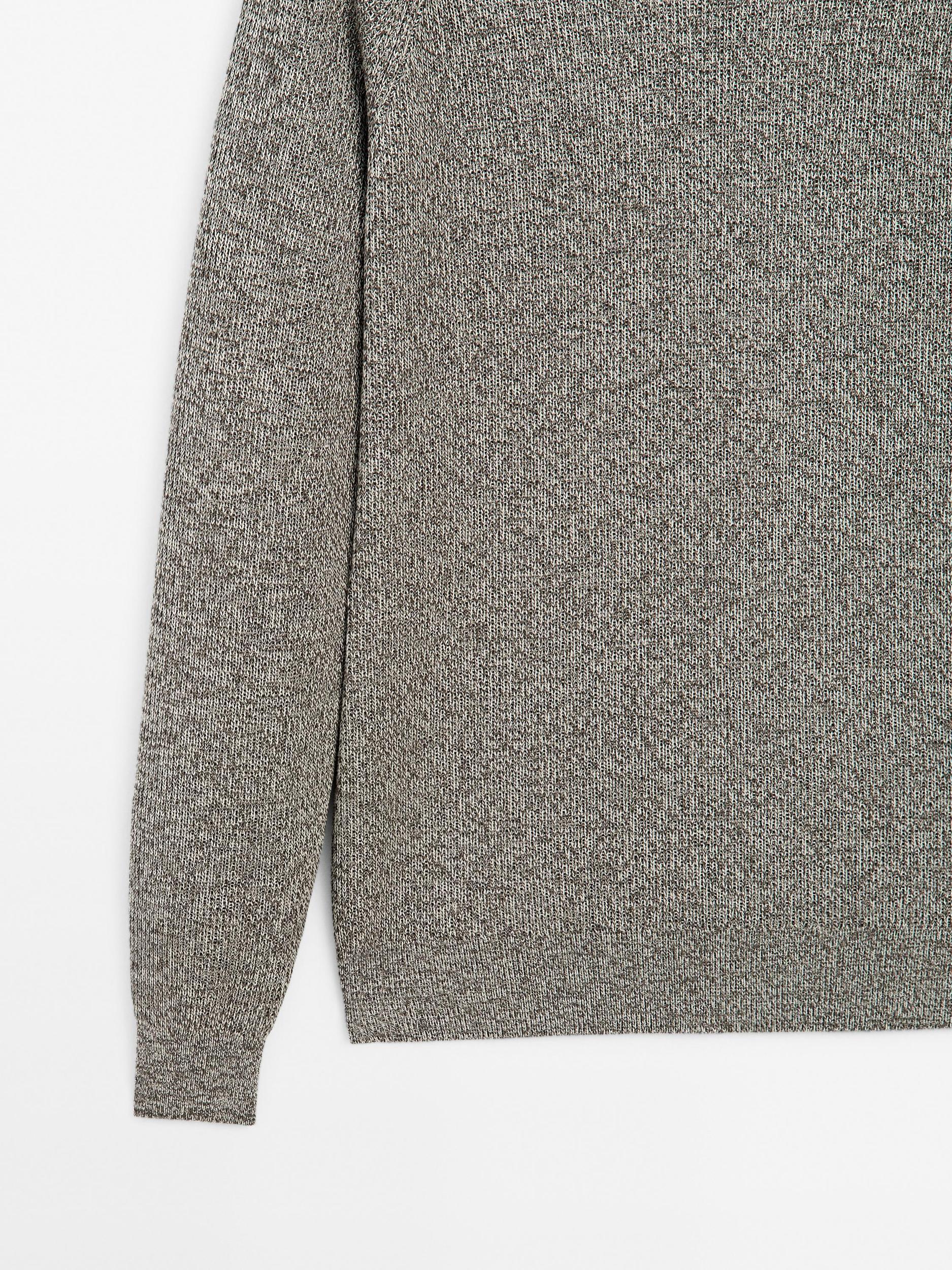 Crew neck mouliné knit sweater Product Image