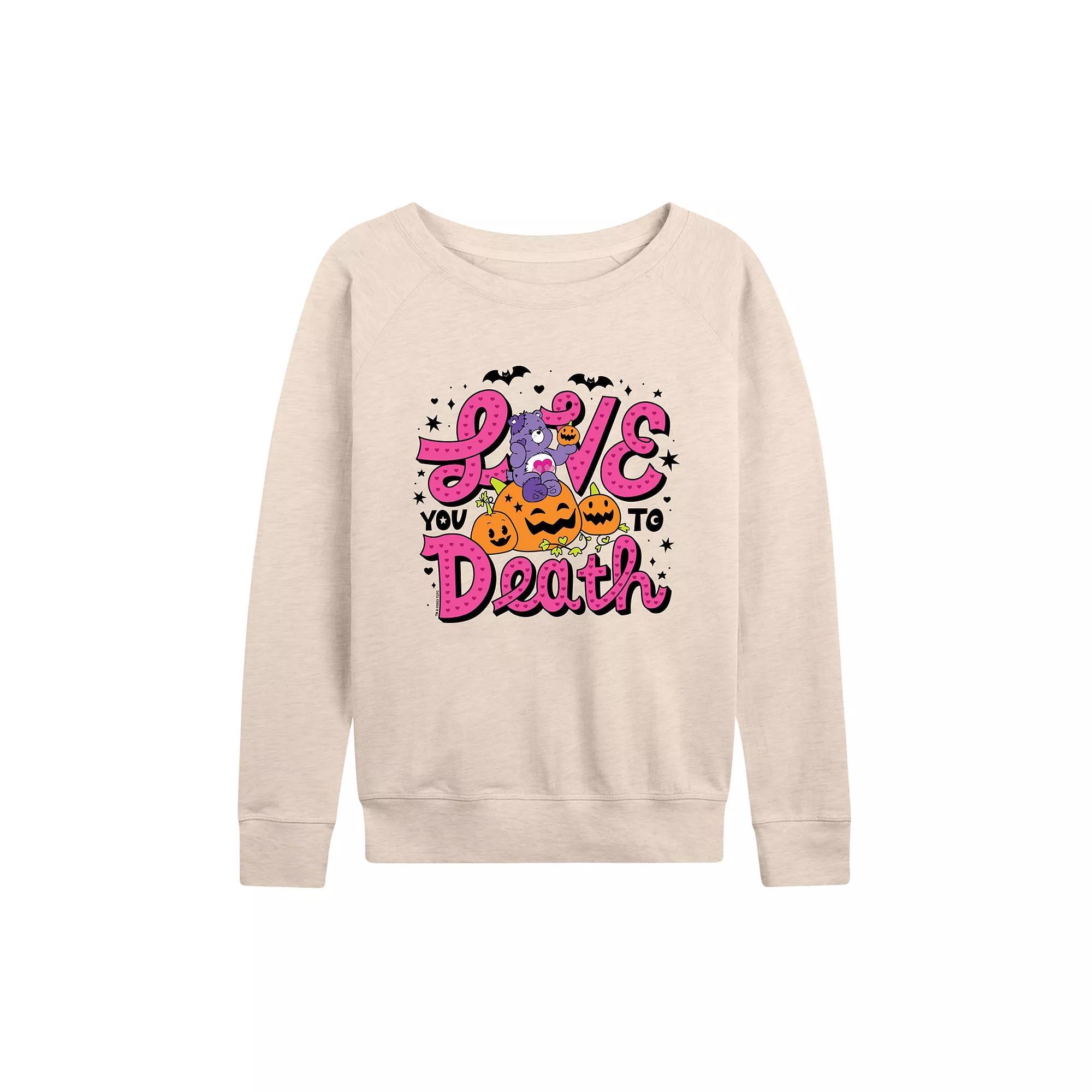 Womens Care Bears Halloween Love You To Death French Terry Long Sleeve Tee Product Image