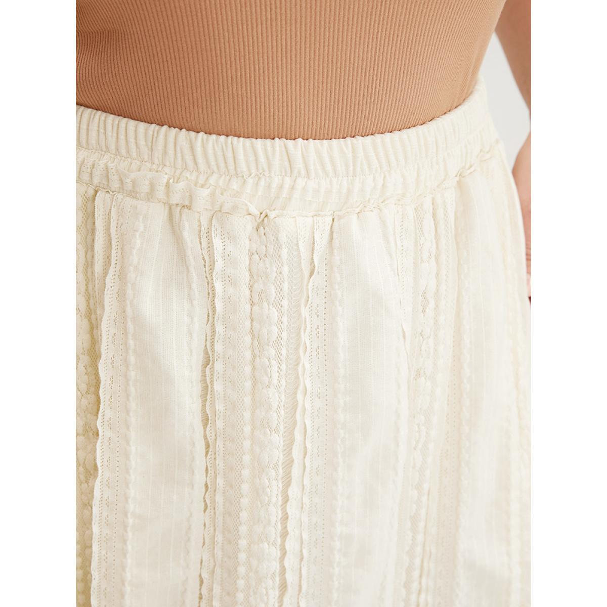 Plus Size Solid Textured Pocket Plisse Skirt Women Apricot Vacation Ruffles Low stretch Pocket Dailywear Skirts BloomChic 14-16/1X Product Image