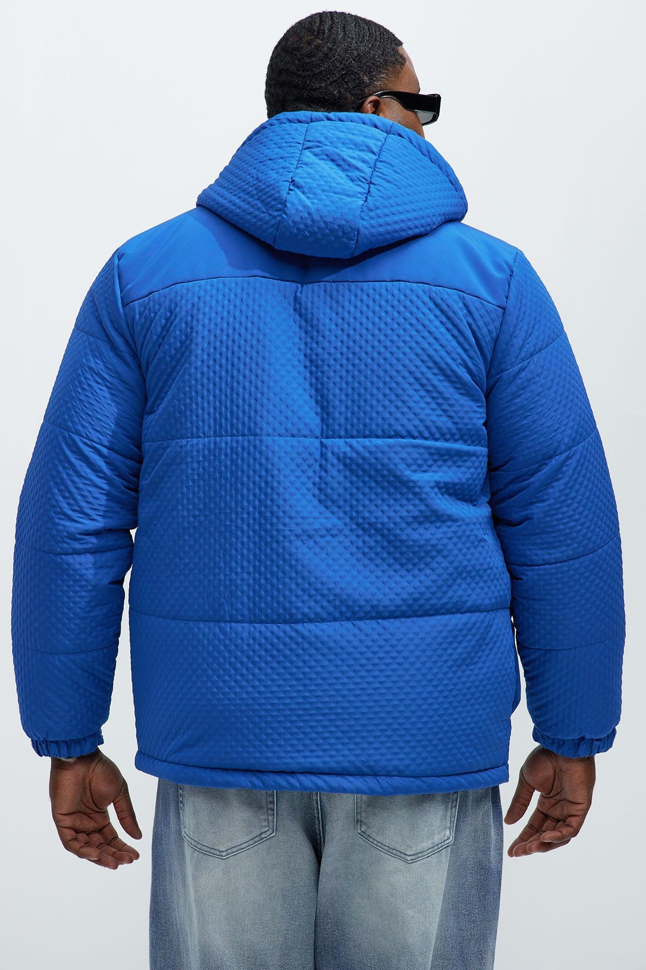 No Pressure Heavyweight Diamondquilt Puffer Jacket - Blue Product Image