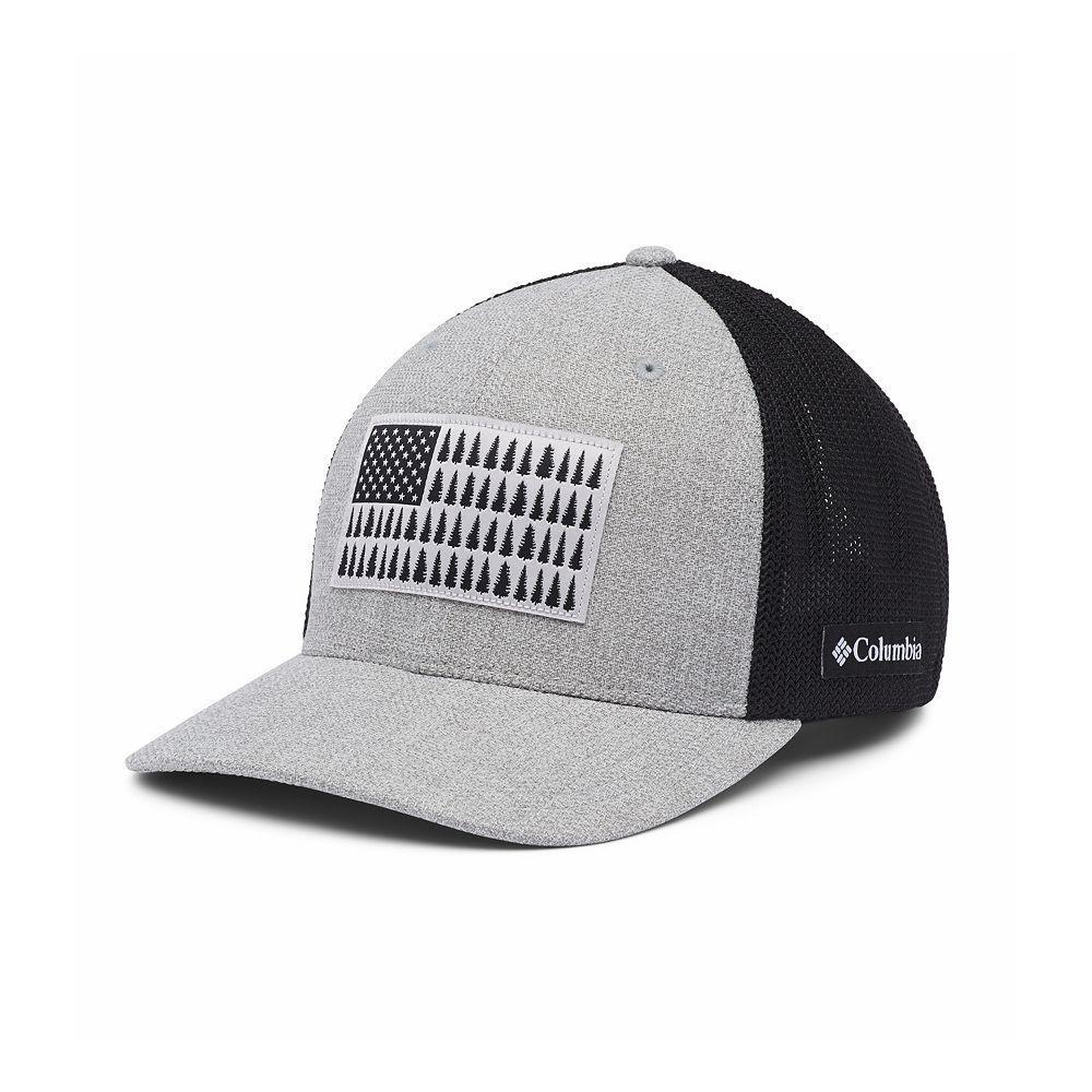 Men's Columbia FlexFit Mesh Tree Flag Fitted Cap, Size: Small/Medium, Grill Grey Product Image