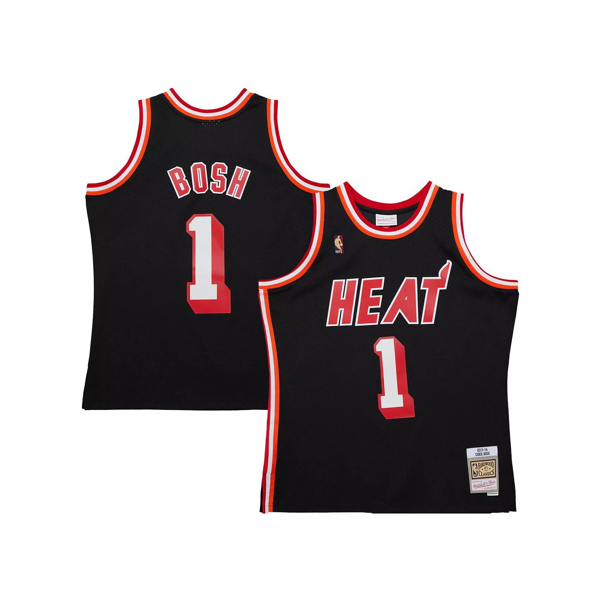 Men's Mitchell & Ness Chris Bosh Black Miami Heat 2013/14 Hardwood Classics Swingman Jersey, Size: Medium Product Image