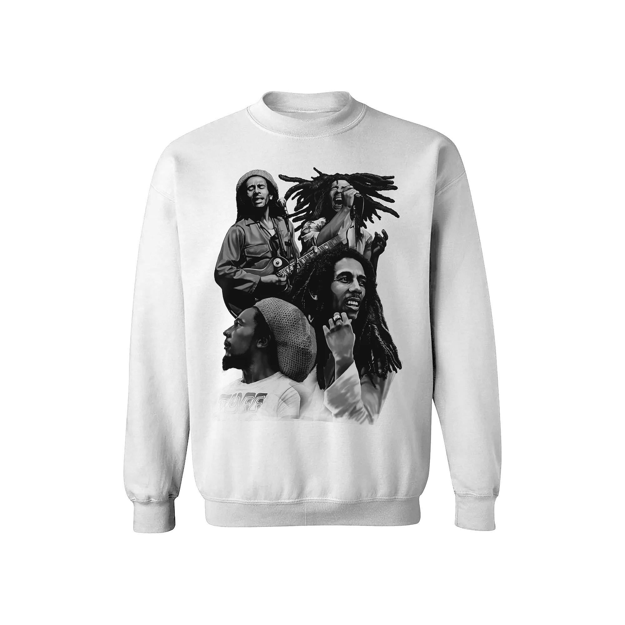 Men's Bob Marley Free Our Minds Sweatshirt, Size: Medium, White Product Image