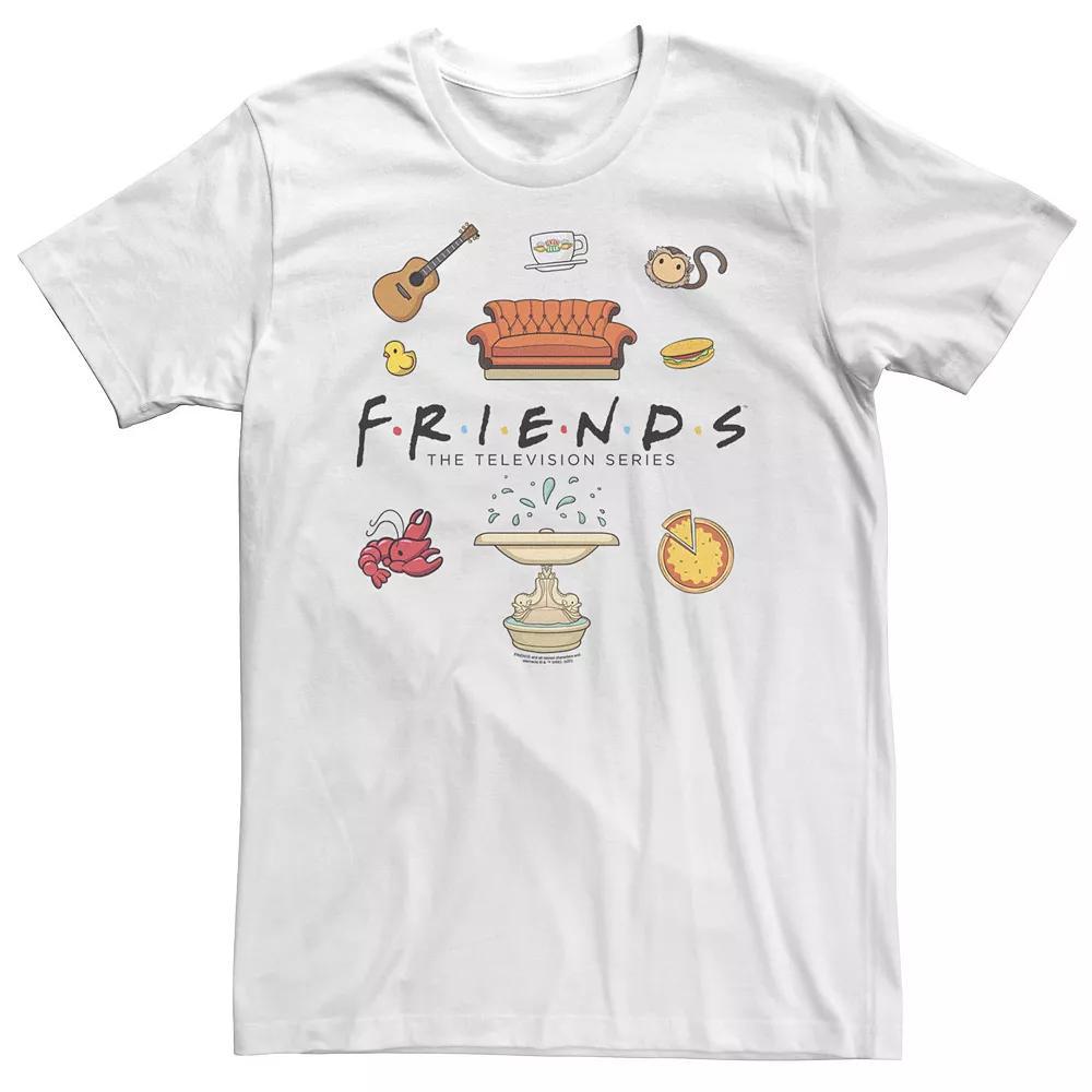 Big & Tall Friends Chibi Icon Jumble Tee, Men's, Size: 4XL, White Product Image